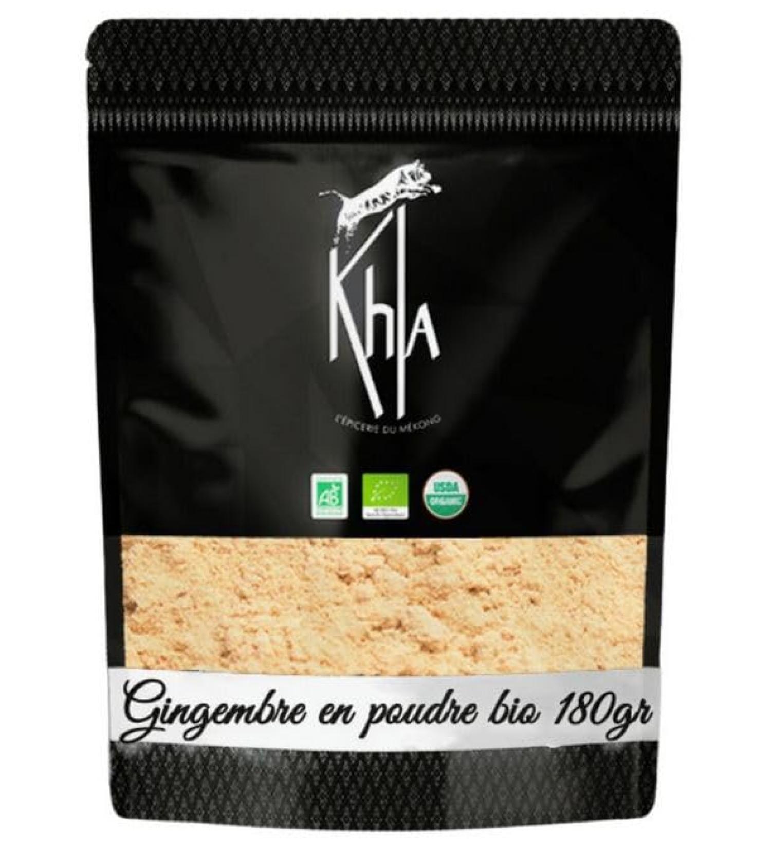  Khla Khla - Organic Ginger Powder - 180g Bag Ground Ginger from Vietnam - Cooking & Baking Ingredient Meats Fish - Buy Online on GoSupps.com