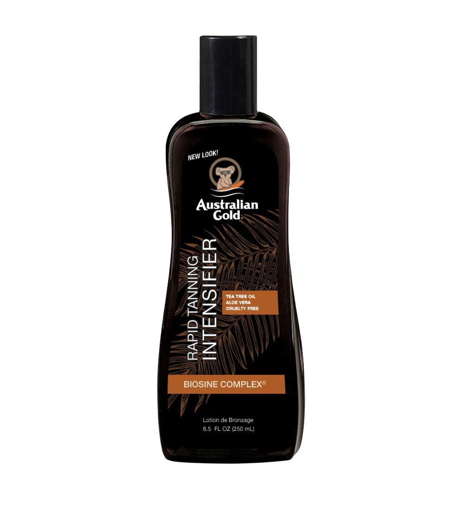Australian Gold Rapid Tanning Intensifier Lotion 8.5 Fl Oz with Tea Tree Oil, Aloe Vera & Vitamin E - Buy Online on GoSupps.com