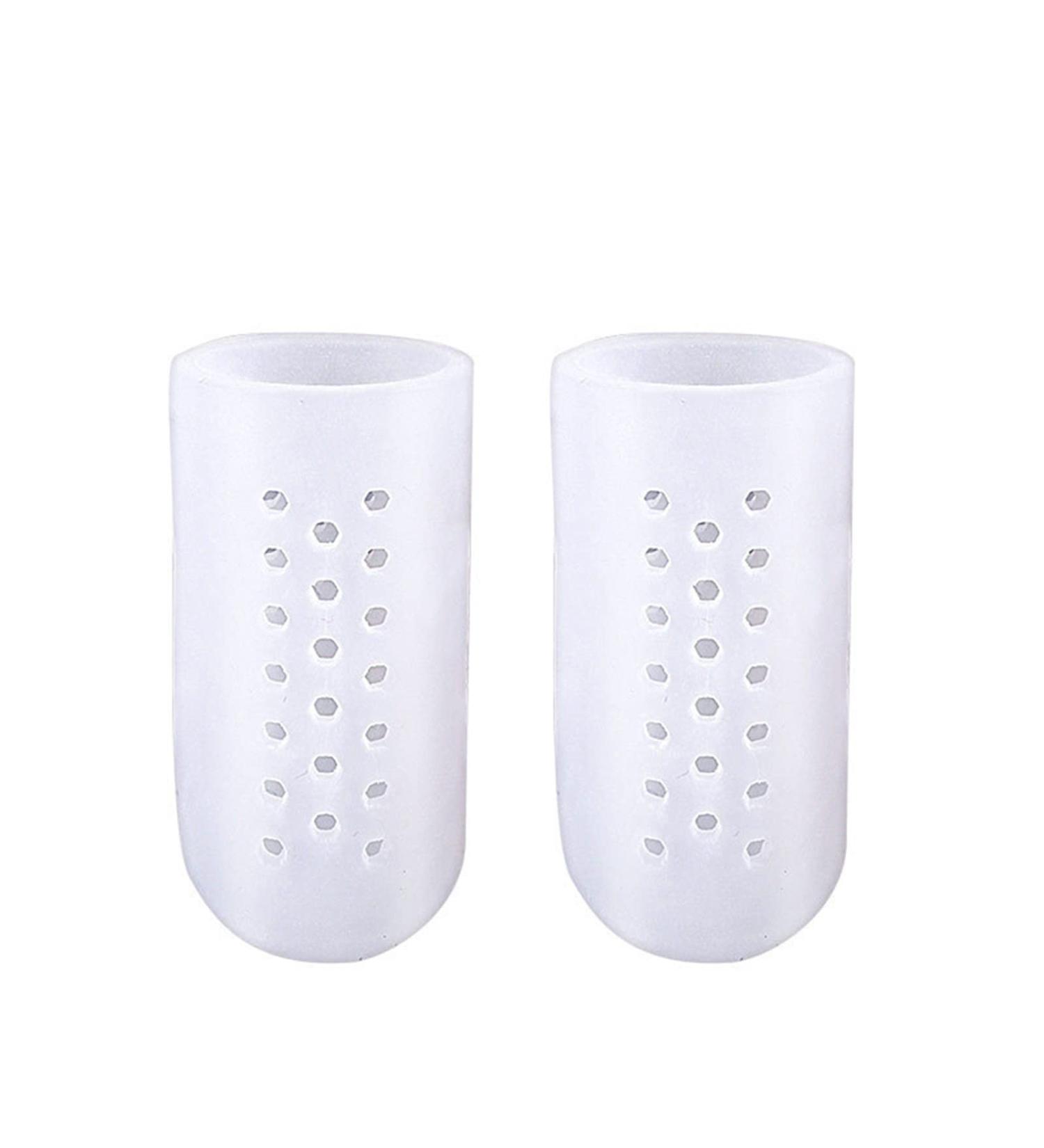 Breathable Gel Toe Caps for Blisters, Corns, Hammer Toes - Toe Protectors for Friction Pains - Famous Feet Callous Remover - Clear (L) - Buy Online on GoSupps.com