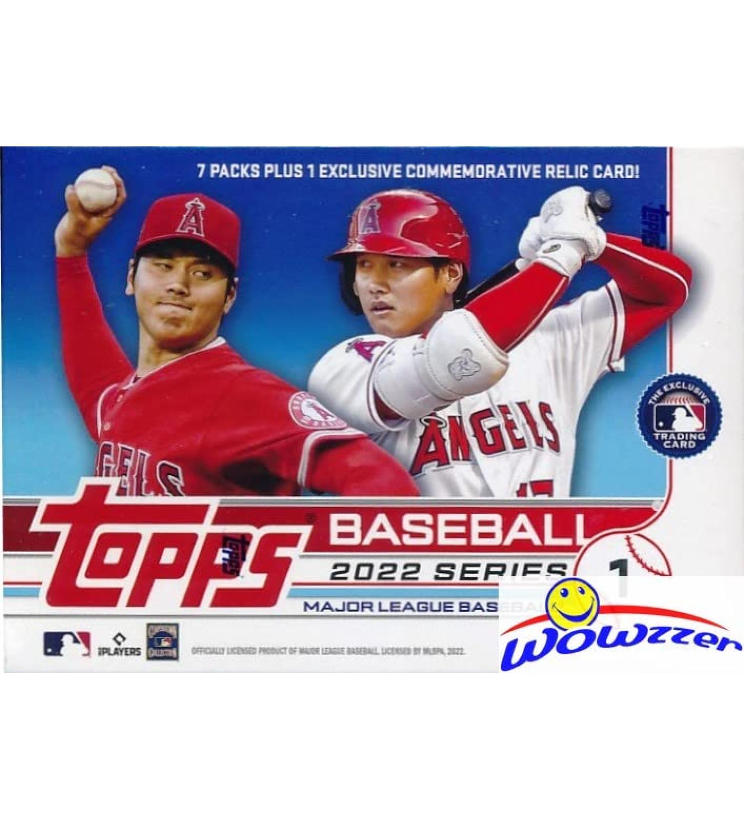 2022 Topps Series 1 Baseball EXCLUSIVE Factory Sealed Blaster Box with 98 Cards & SPECIAL JERSEY NUMBERS MEDALLION RELIC Card! Look for Autos, Relics, Parallels & Wander Franco RC & Autos! WOWZZER!