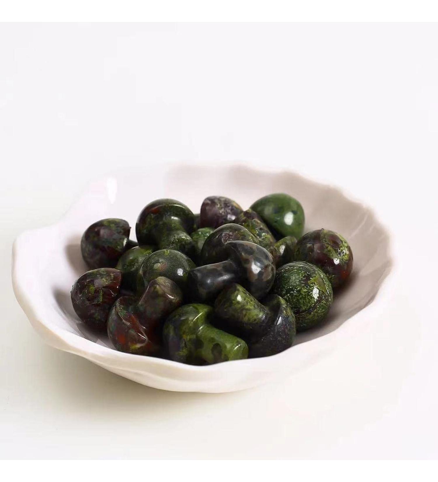 Natural Crystal 2pc Natural Hand-Carved semi-Precious Stone Dragon Blood Stone Crystal Mushroom ningxiao - Buy Online on GoSupps.com