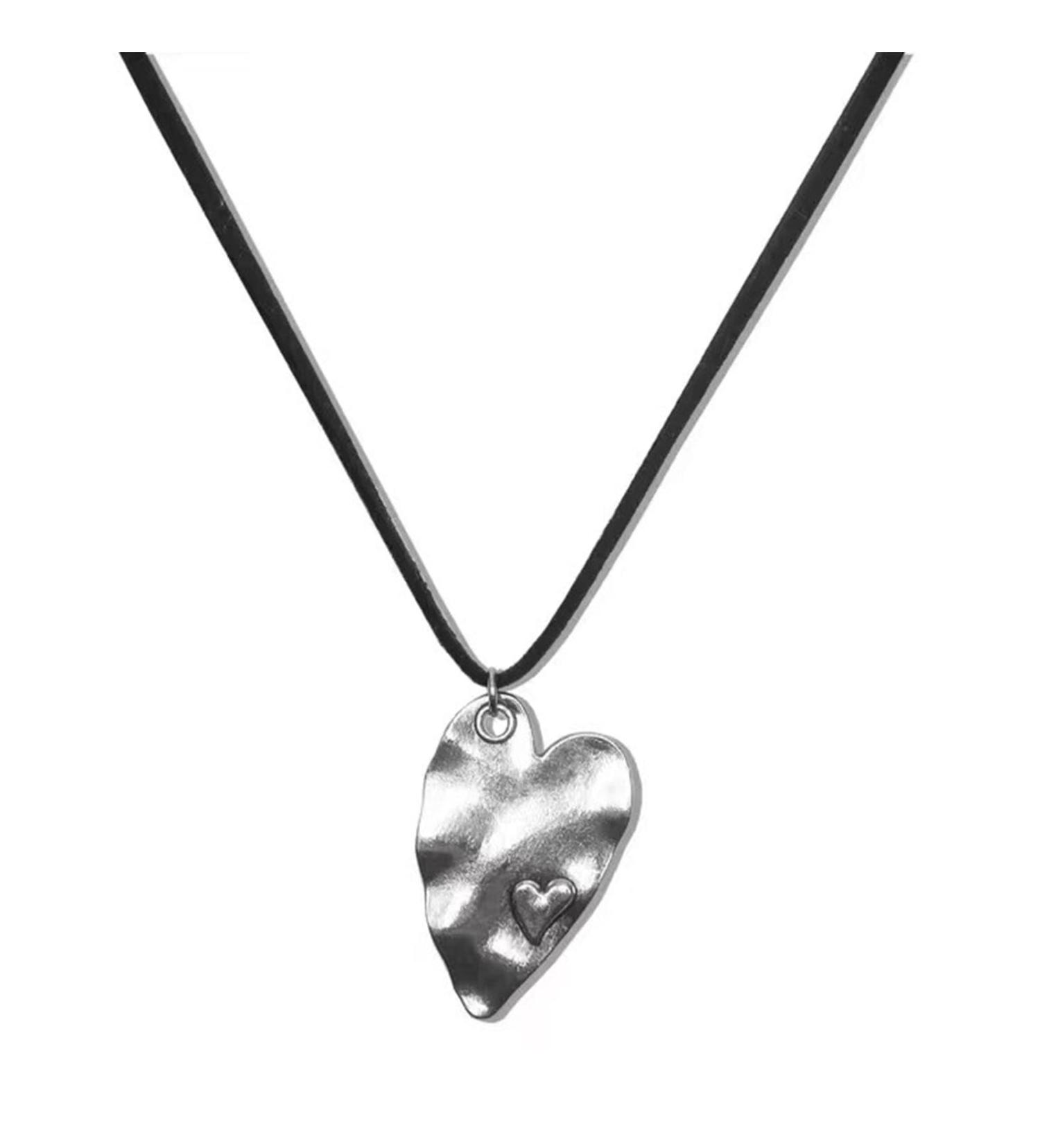 Oralgo Heart Follower Necklace - Titanium Steel Choker & Love Trailer Jewelry | Perfect Gift for Women - B Black Rope Model - Buy Online on GoSupps.com