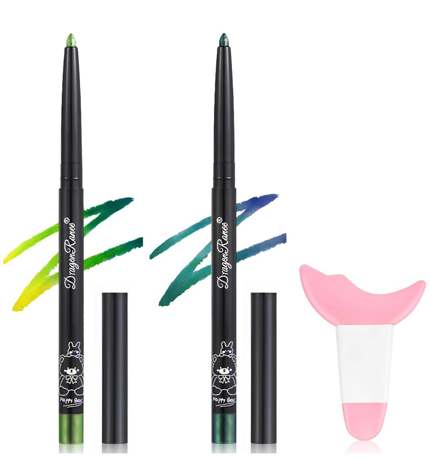 2 Pi ces Crayon Eyeliner Waterproof Rotatifs Crayons Ombre Paupi res lumineux Effet longue Dur e Couleur D grad e Avec Applicateur - Buy Online on GoSupps.com