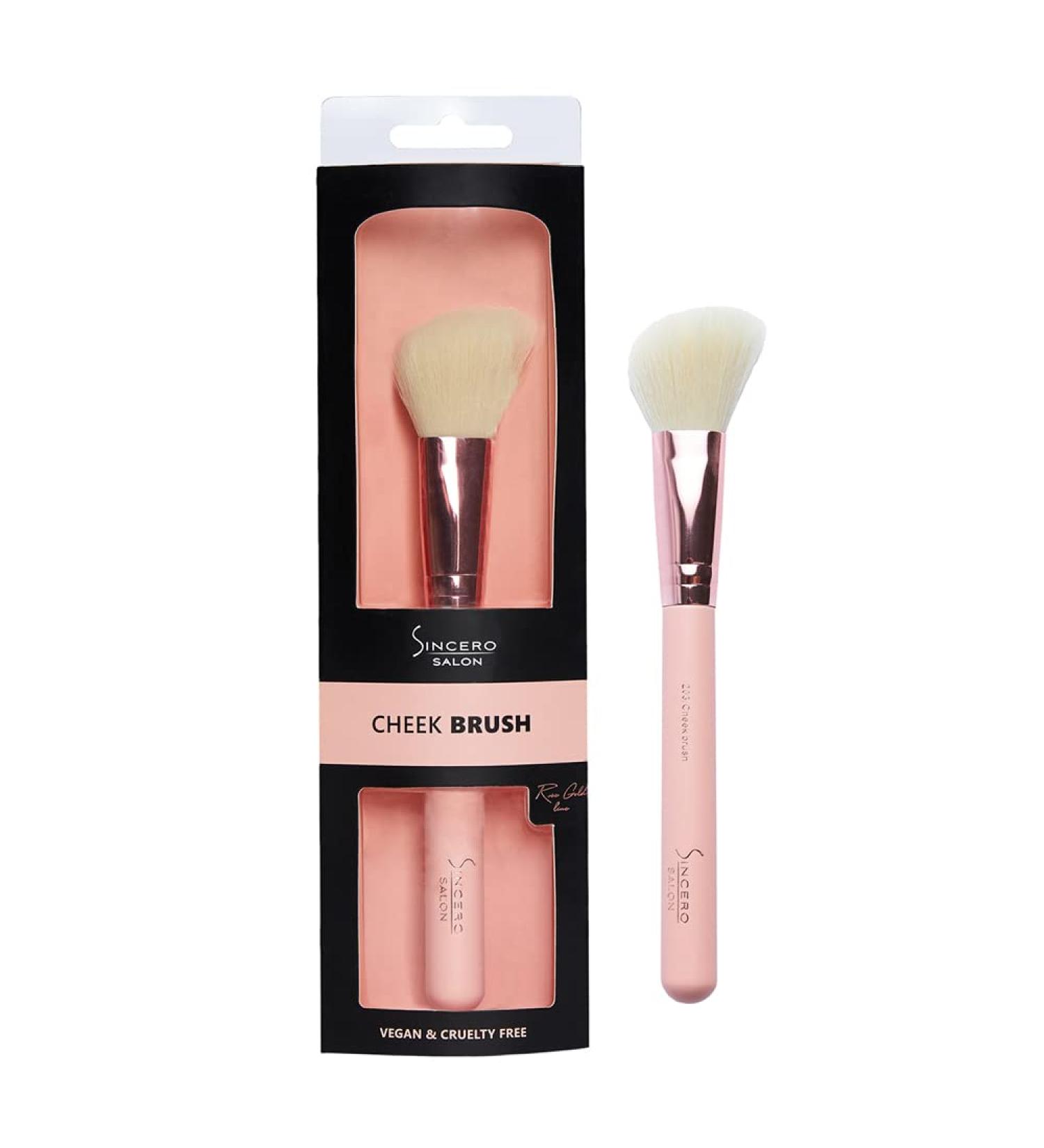 SINCERO SALON Contour Brush | Premium Makeup Brush for Blusher & Contouring Powder | Rose Gold Cheek Brush | International Shipping Available - Buy Online on GoSupps.com