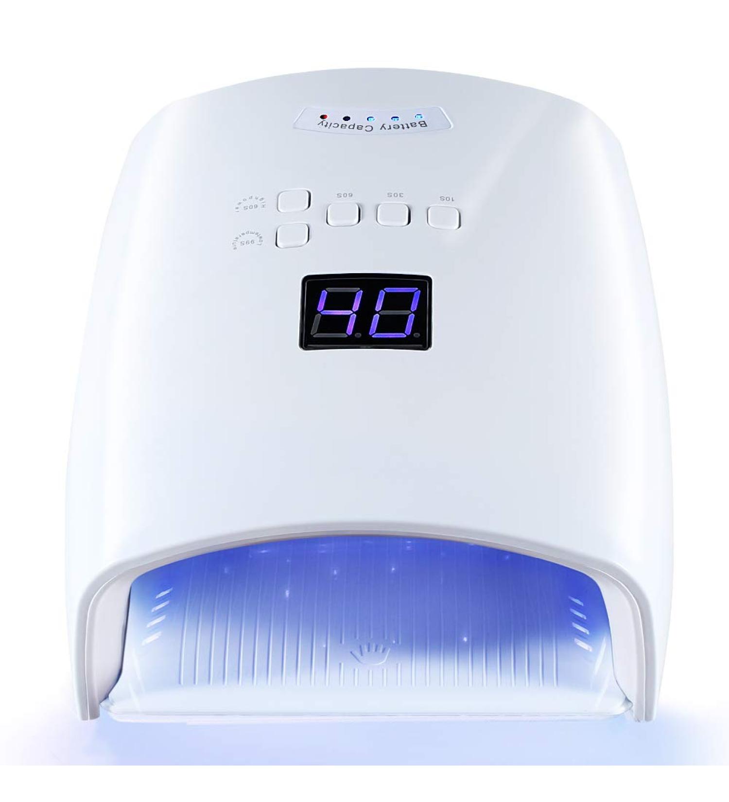 Rechargeable UV LED Nail Lamp with Automatic Sensor | Cordless Gel Nail Dryer for Fingernail & Toenail | 5 Timer Settings LCD Display - Buy Online on GoSupps.com