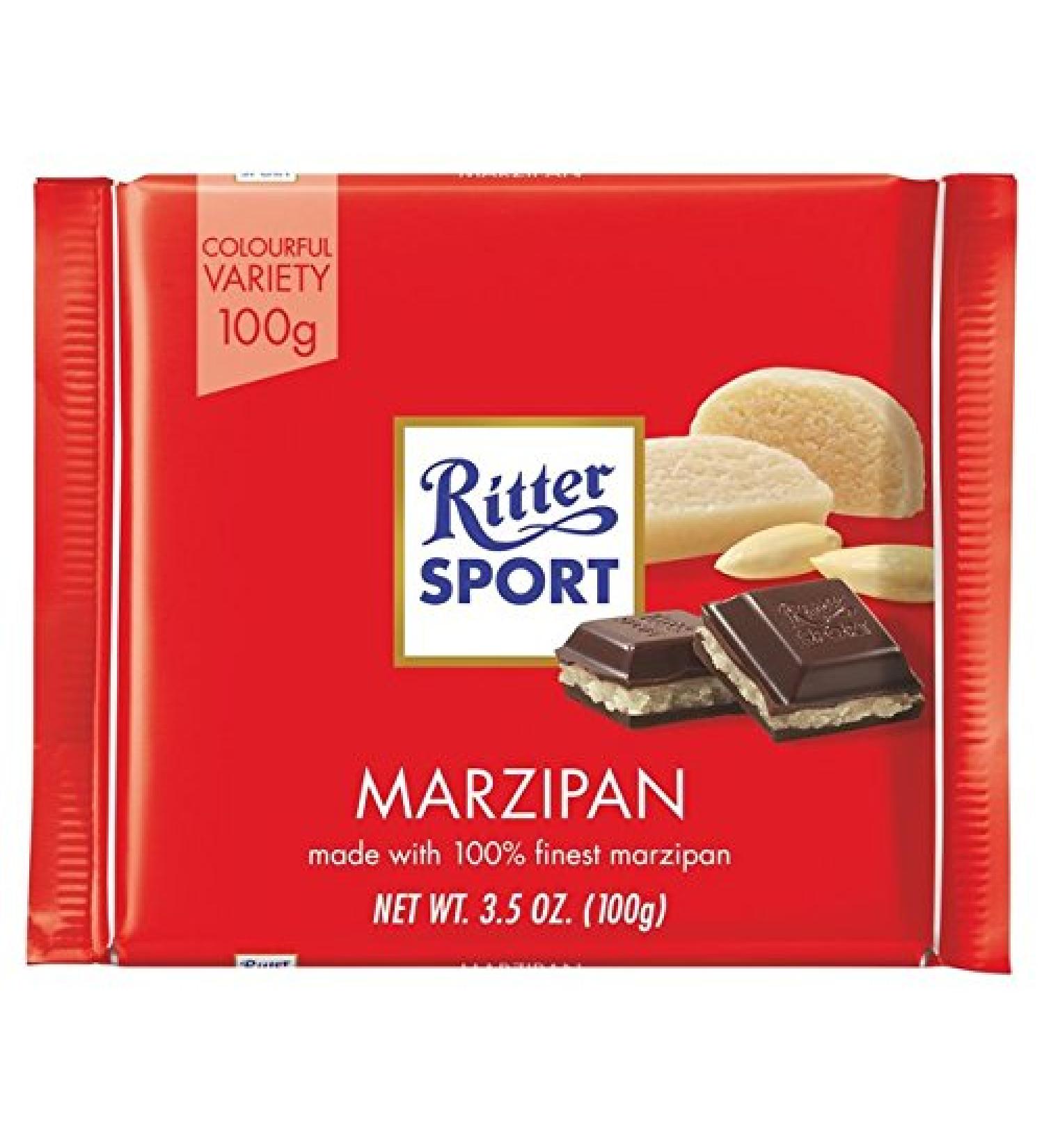 Ritter Sport Marzipan Dark Chocolate 100g (pack of 4)