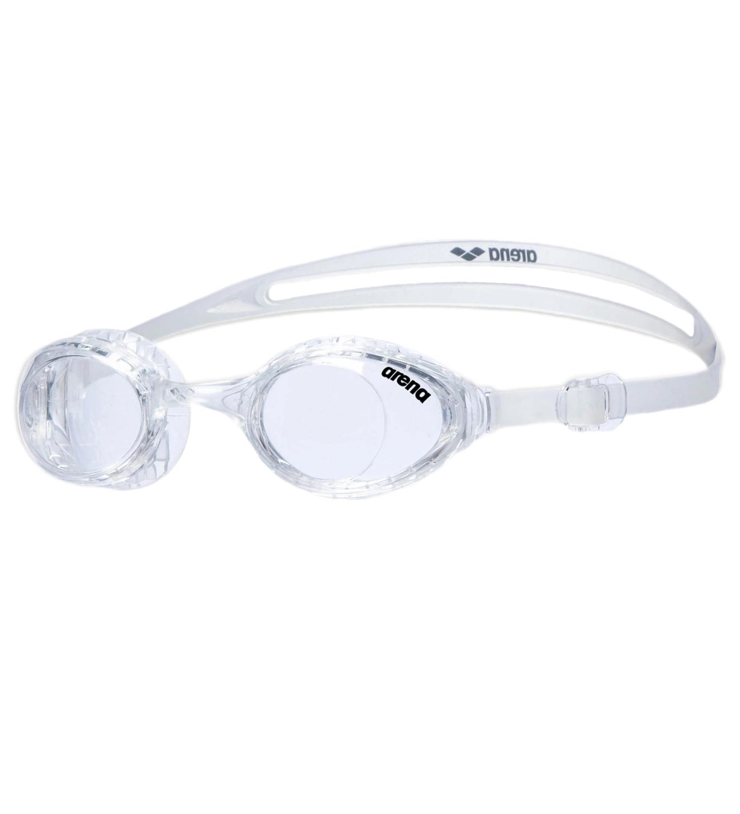 Buy Arena Air-Soft Anti-Fog Swimming Goggles | Unisex UV Protection | Wide Glasses & Self-Adjusting Nose Brace - Transparent Clear - Buy Online on GoSupps.com