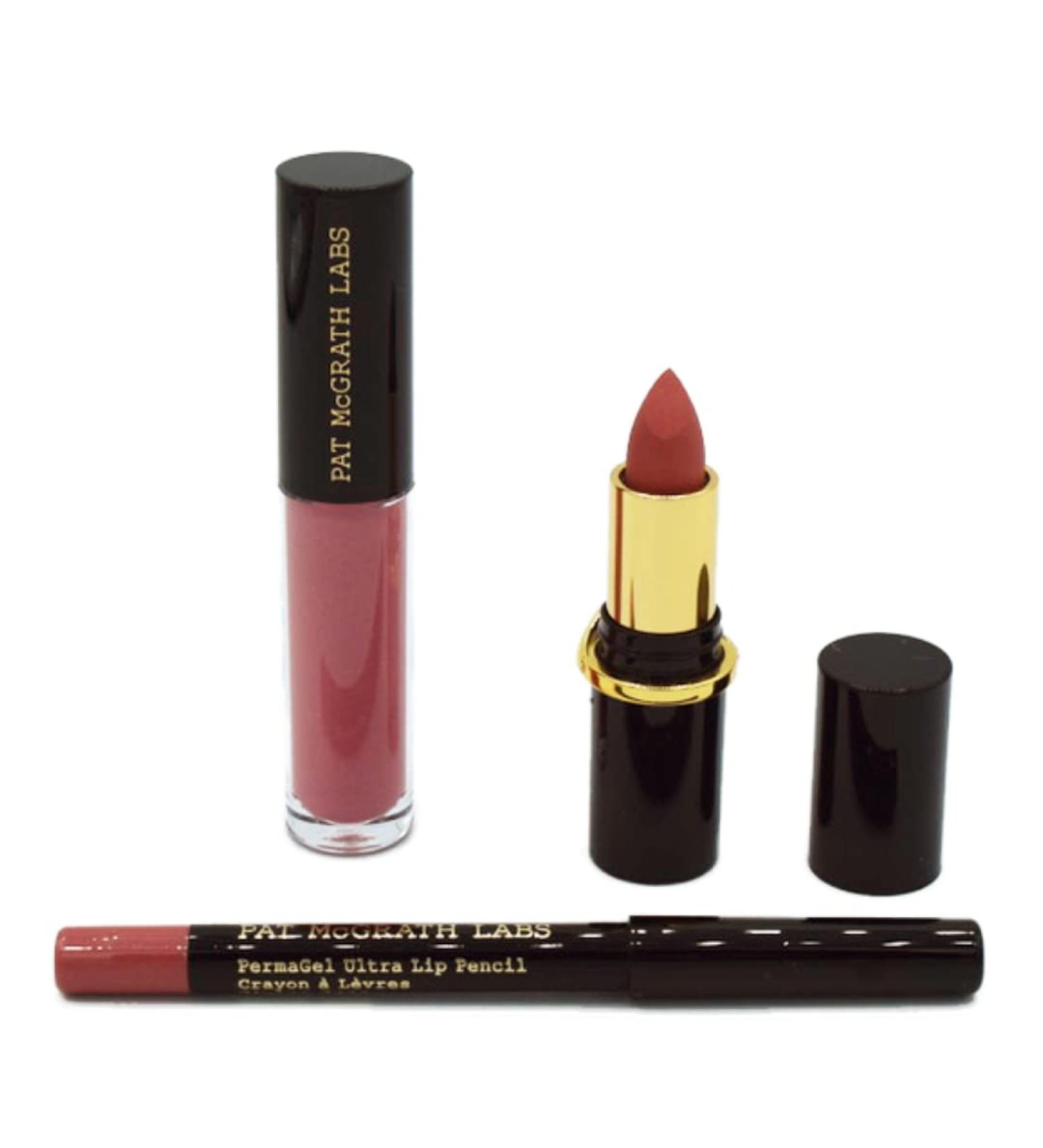 Mini Divine Rose Lip Trios Gift Set - Long Lasting MatteTrance Lipstick LUST Lip Gloss & PermaGel Ultra Lip Pencil for Perfect Rosy Lips - Buy Online on GoSupps.com