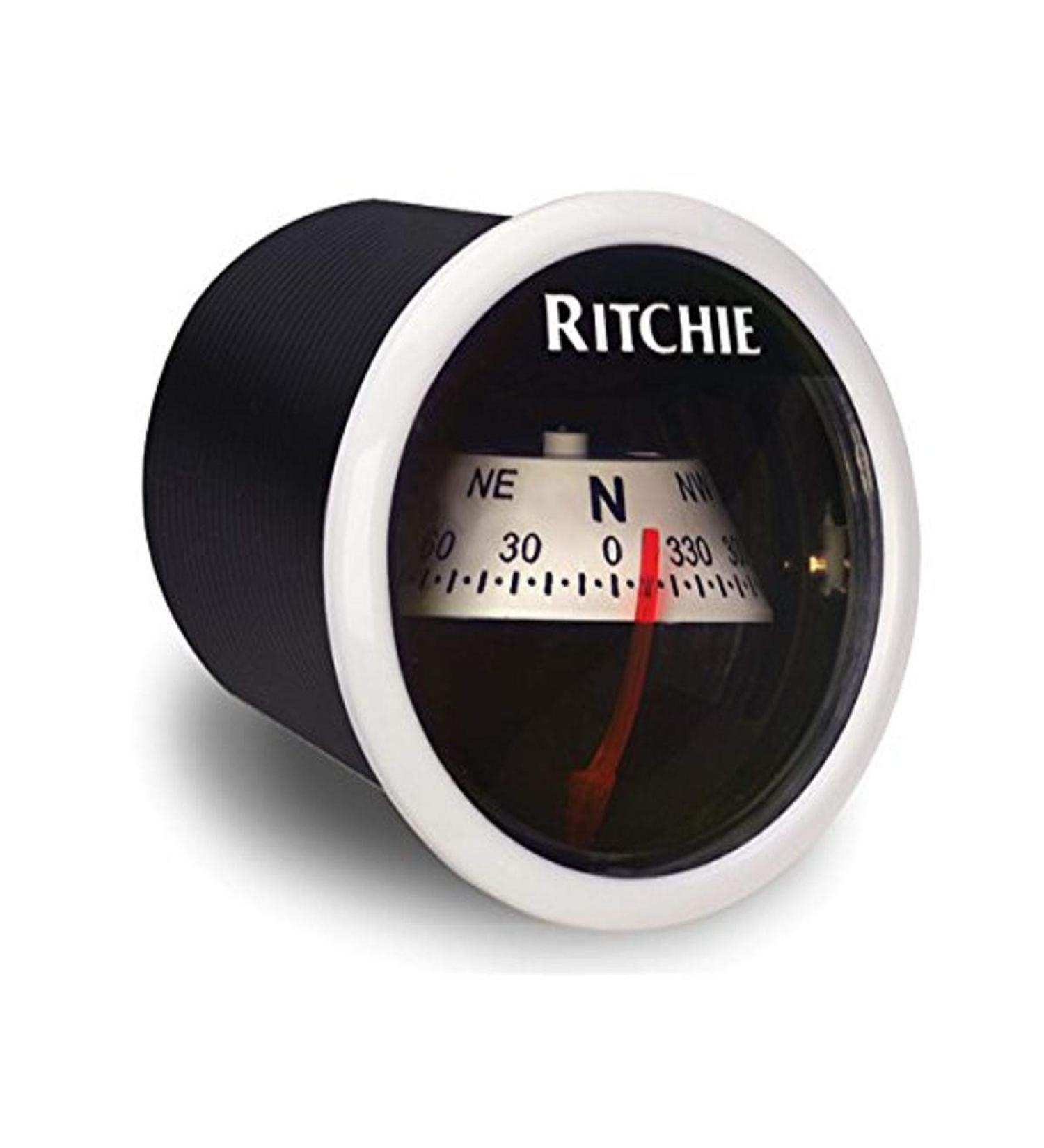 Ritchie Navigation RitchieSport X-21WW - White Housing with White 2-inch Direct Reading Dial Dash Mount Compass