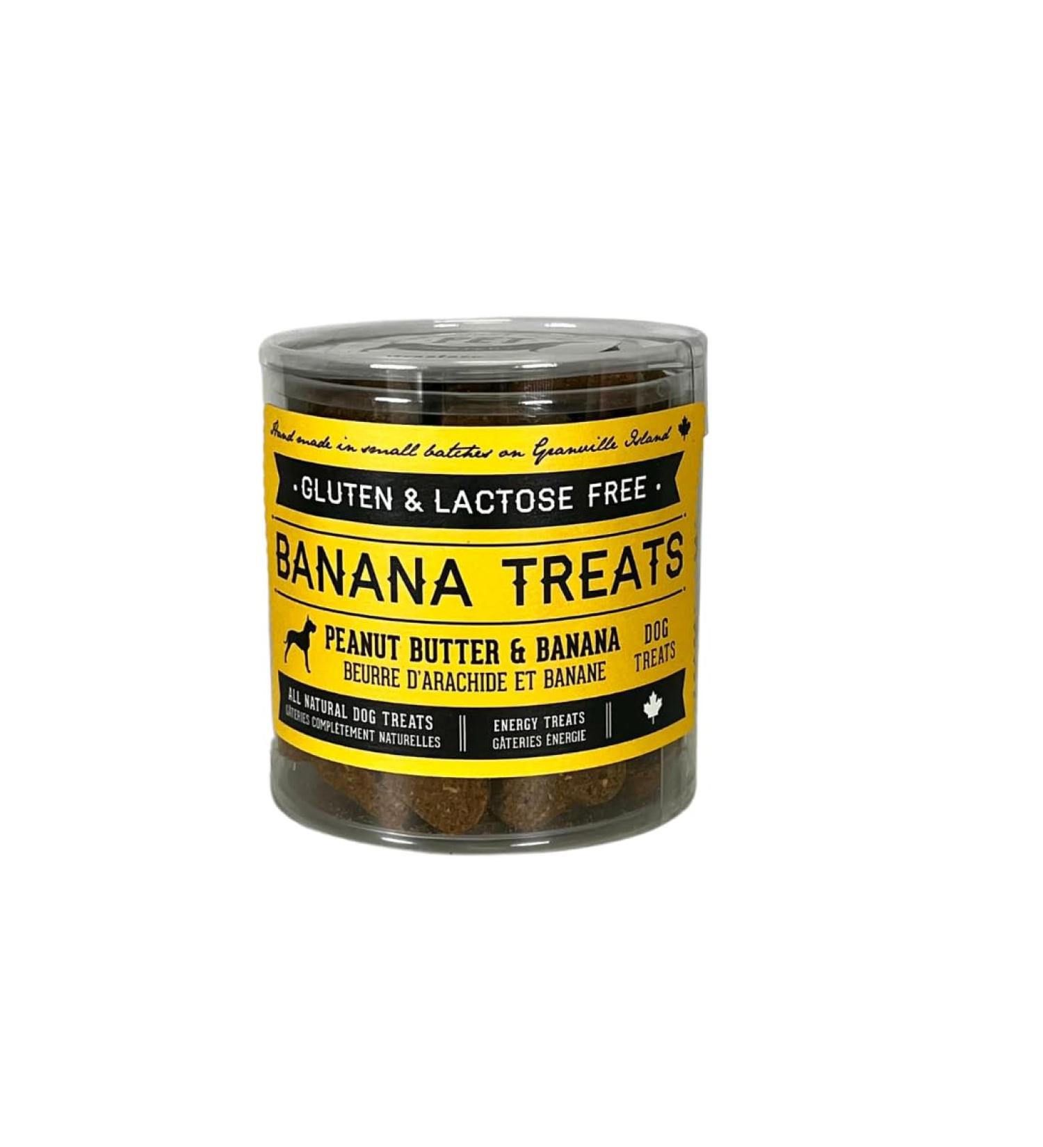 The Granville Island Pet Treatery|Travel Tin Peanut Butter & Banana Treat for Dogs All Natural & Chemical- Free Great for Travelling Or A Gift Made in Canada 120g Peanut Butter & Banana 120 g (Pack of 1)