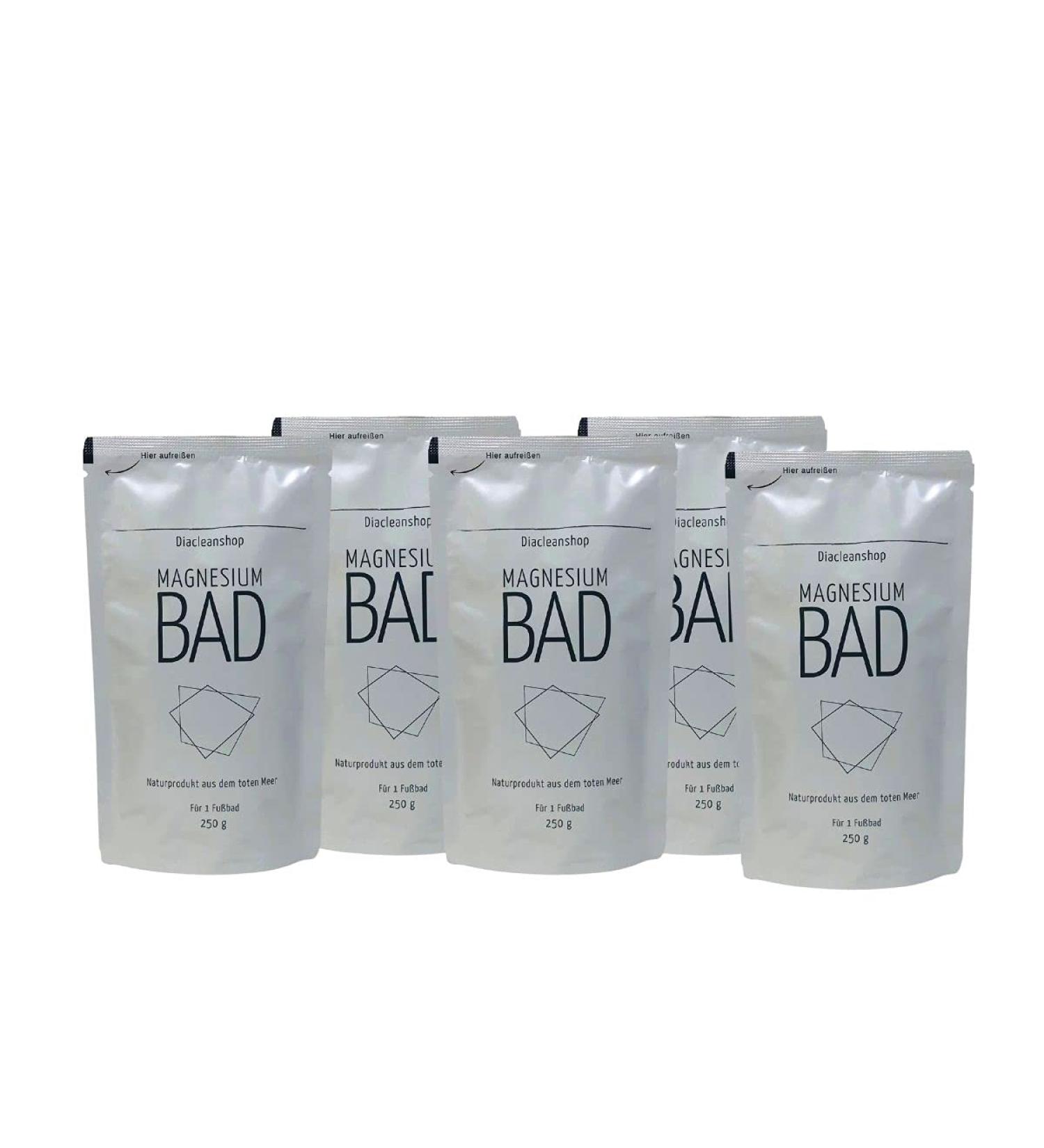 Magnesium Bath 5-Pack - 5 x 250g Magnesium Flakes for Soothing Foot Baths | Ideal for Relaxation & Wellness - Buy Online on GoSupps.com