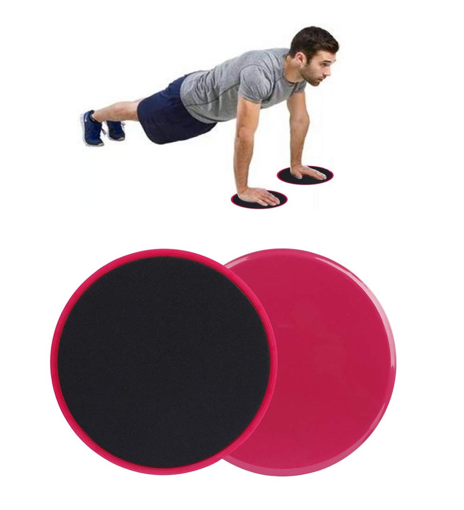 Huszzm Double-Sided Core Sliders - 2 Pieces Fitness Exercise Gliding Discs for Home Training on Carpet & Wooden Floors - Buy Online on GoSupps.com