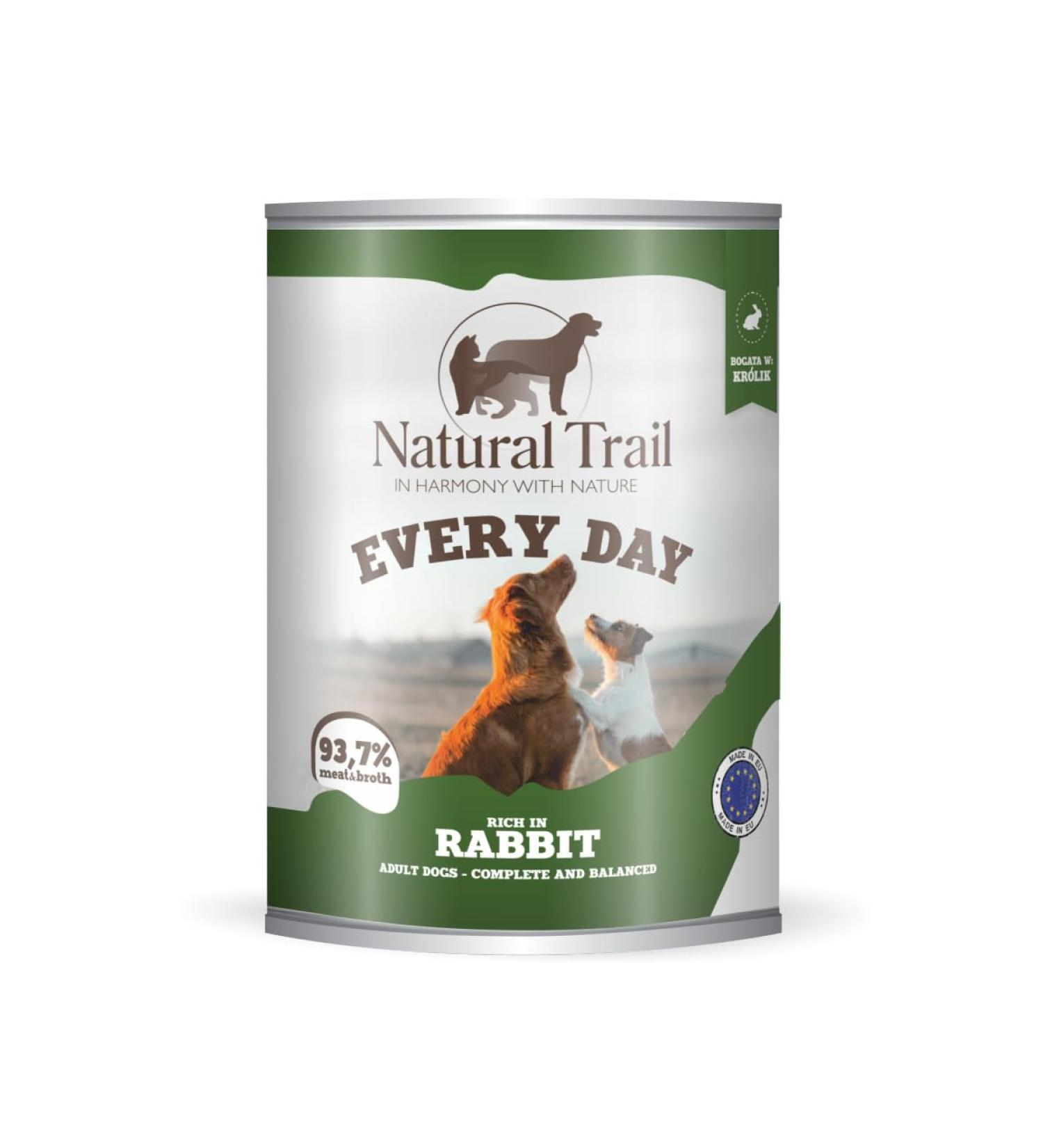 NATURAL TRAIL Every Day Dog Wet Dog Food 800g Rich in Rabbit