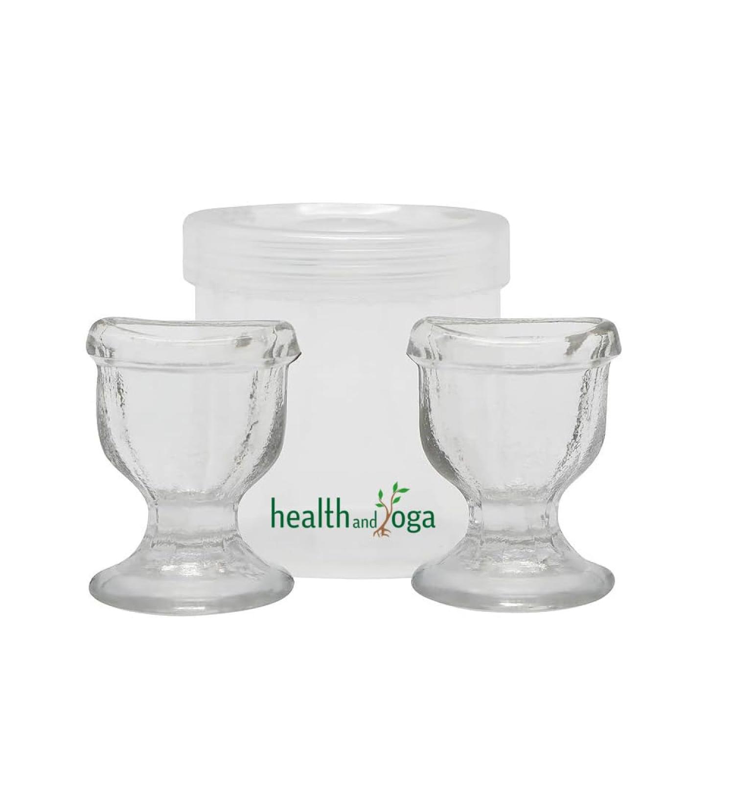ChillEyes Transparent Glass Eye Wash Cup - Effective Eye Rinse and Cleansing Eco-friendly Non-Reactive Safe and Comfortable (Set of 2) - Buy Online on GoSupps.com