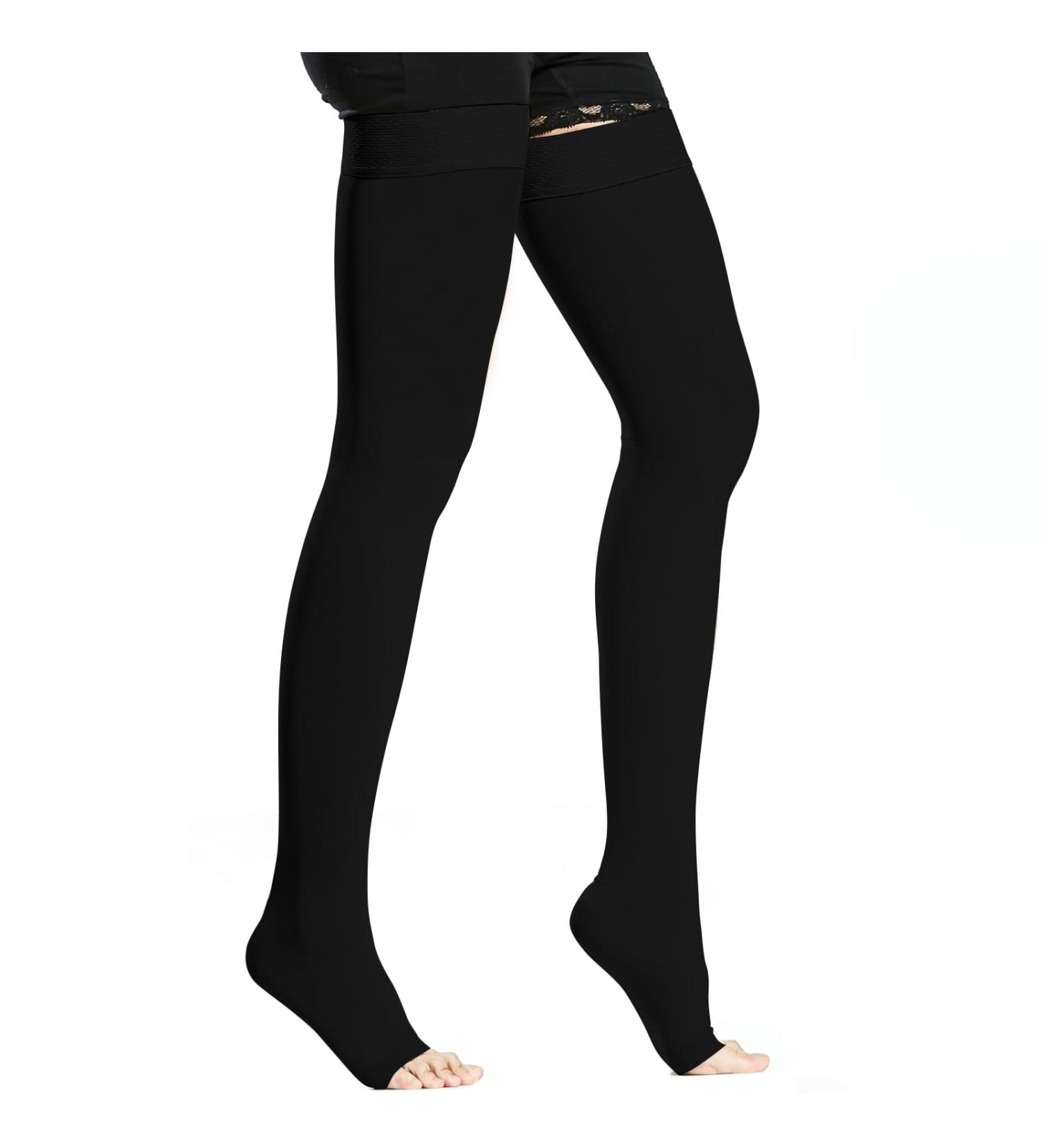 Bella Medical Compression Stockings 20-30 mmHg for Men & Women - Thigh Support Edema Socks Silicone Band XXL Black - Buy Online on GoSupps.com