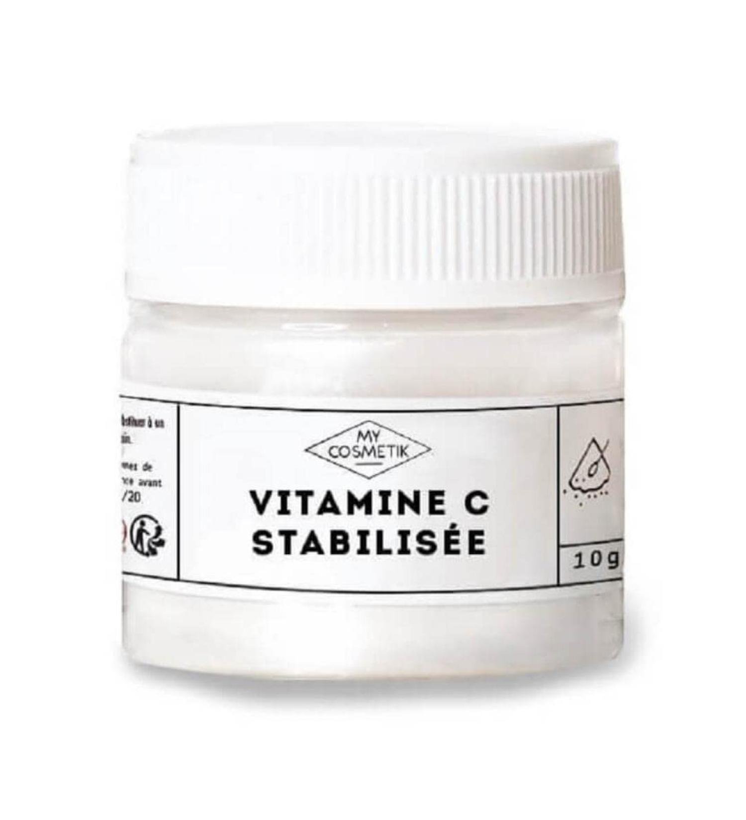 MY COSMETIK Stabilized vitamin C 10g Antiaging and antioxidant cosmetic active ingredient 100 pure and natural Made in France 10g in crystal jar - Buy Online on GoSupps.com