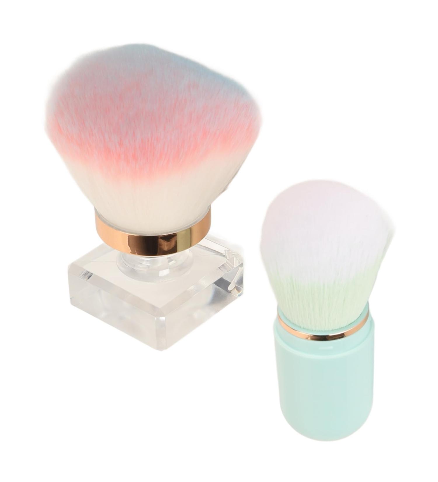 Professional Liquid Foundation Brush - Soft Dense Hair Capsule Shaped Tool in Blue & Pink for Flawless Makeup Application - Buy Online on GoSupps.com