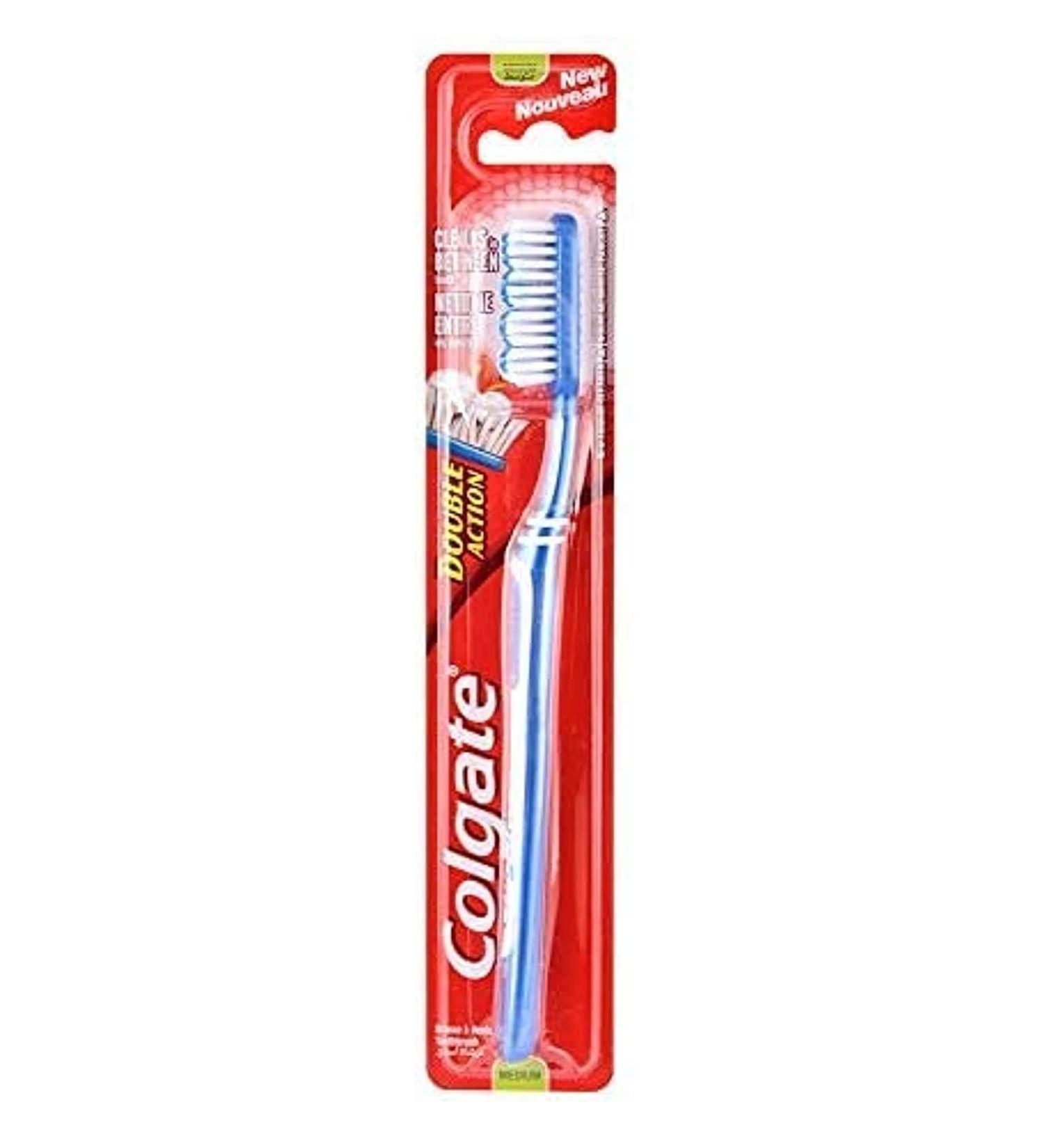 Colgate Double Action Toothbrush - Medium (12-Pack) | Effective Cleaning for Oral Health - Buy Online on GoSupps.com