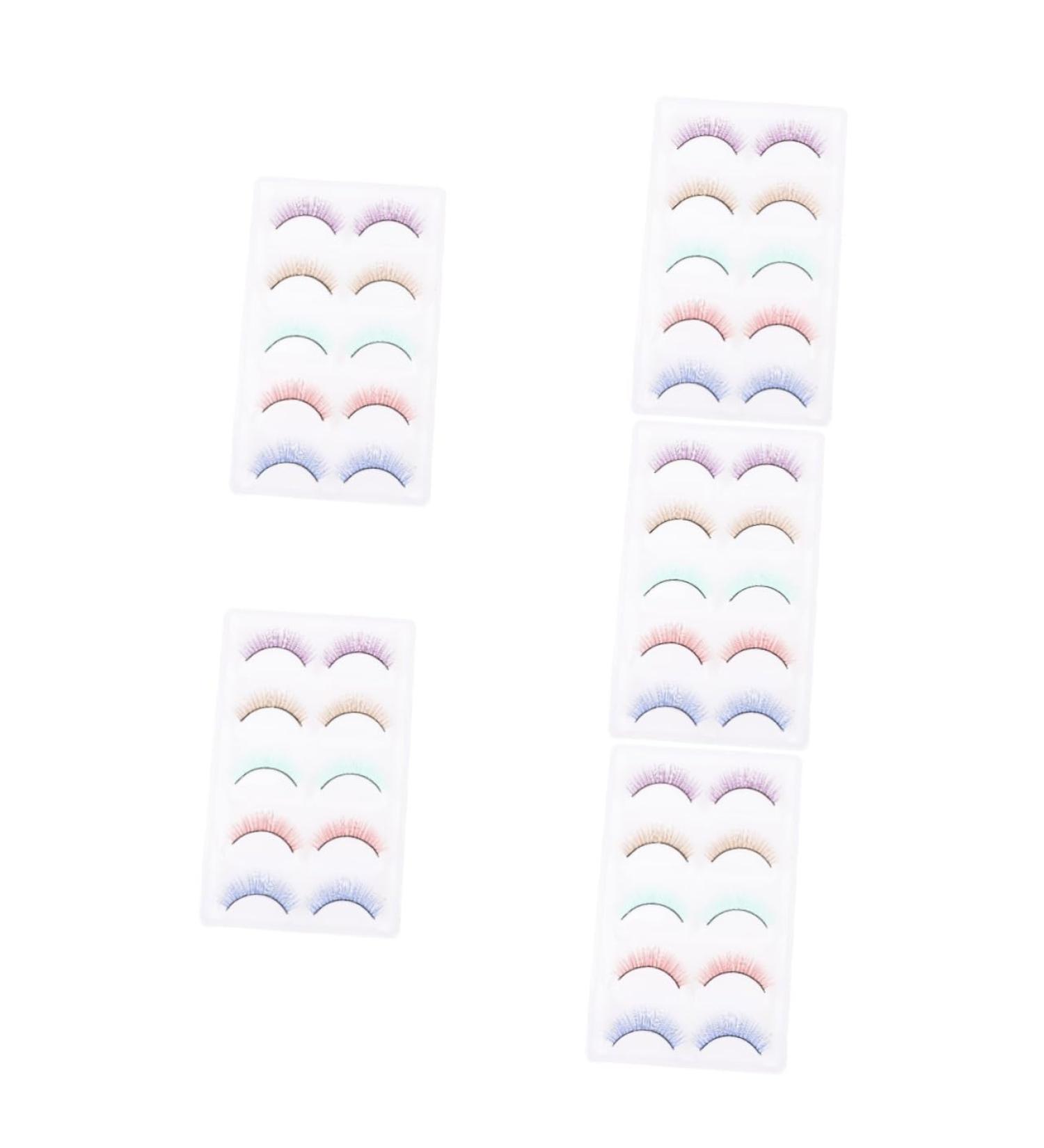 POPETPOP 25 Pairs Colored False Eyelashes Female Eyelashes Natural False Eyelashes False Lashes Girls Fake Eyelash Cosmetiquera Makeup Artificial Fiber Cosmetics Dense 3d - Buy Online on GoSupps.com