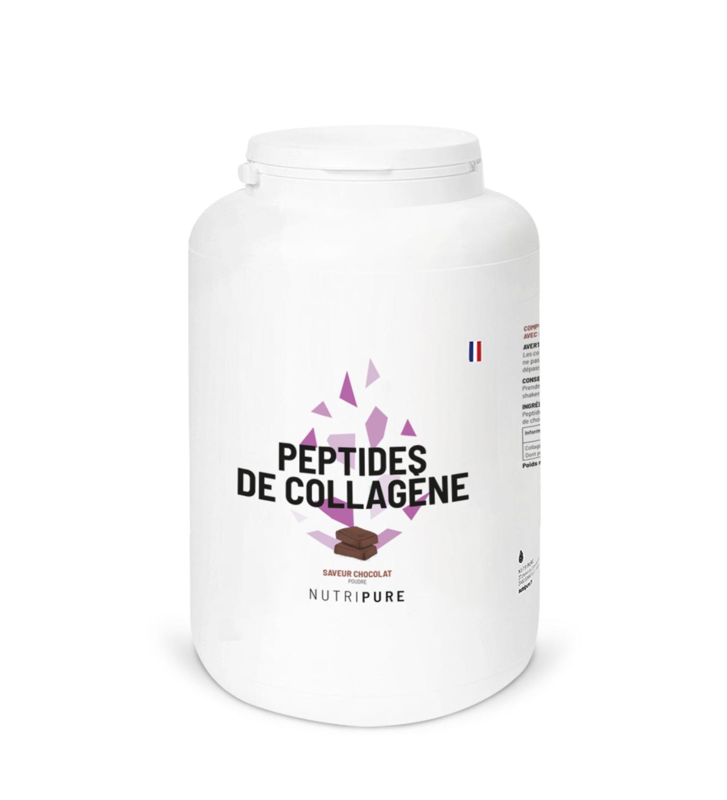 Nutripure | Collagen Peptides Peptides | Chocolate Flavor | Sports Supplement | Collagen Amino Acids Protein | 1.2kg Jar | 4 Months | Made in France - Buy Online on GoSupps.com