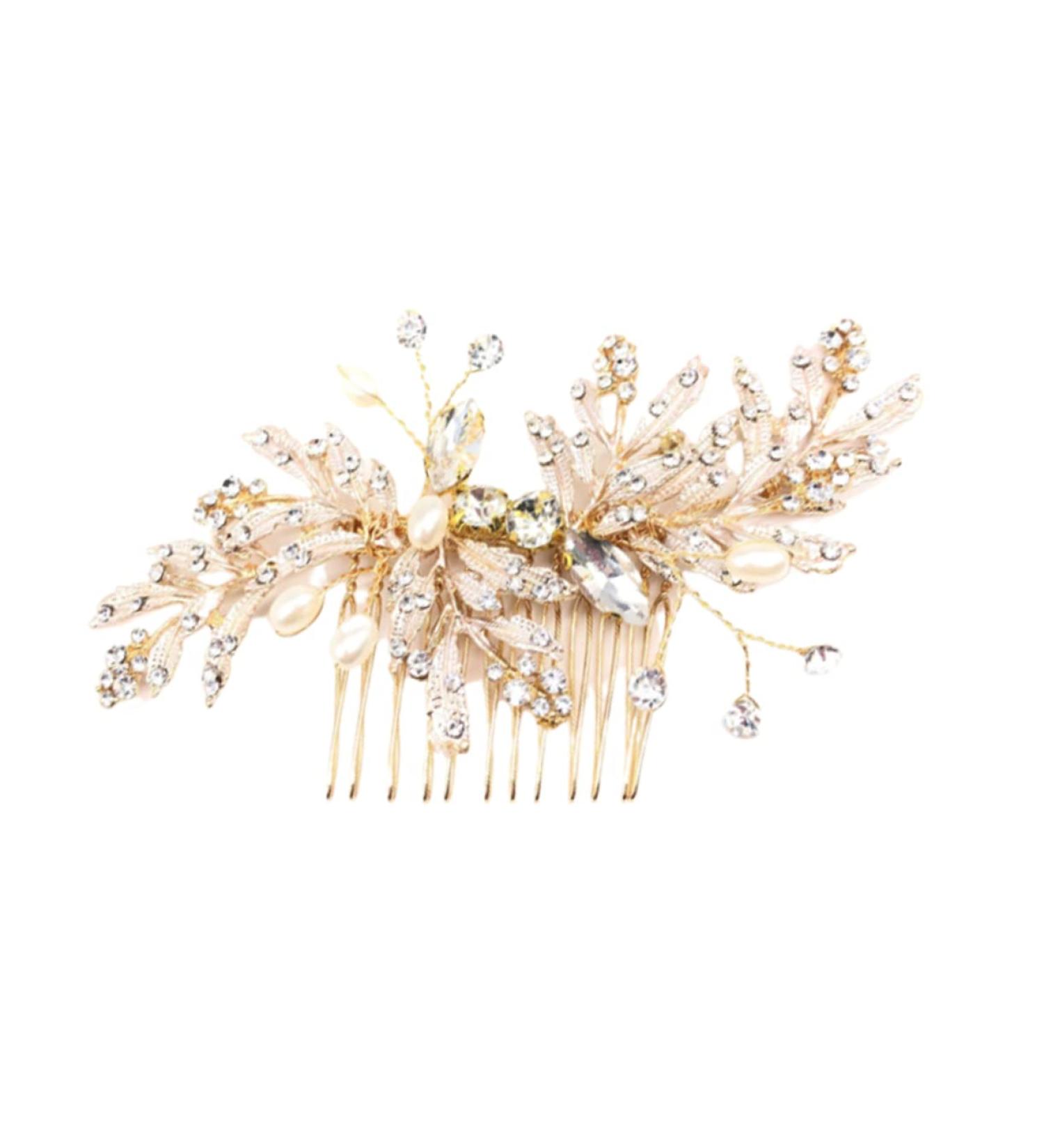 Didiseaon Pearl Hair Barrettes Decorative Hair Combs Crystal Decor Crystals Decor Wedding Crystal Hair Comb Rhinestone Headpiece Crystal Flower Comb Hair Accessories Bride Alloy - Buy Online on GoSupps.com