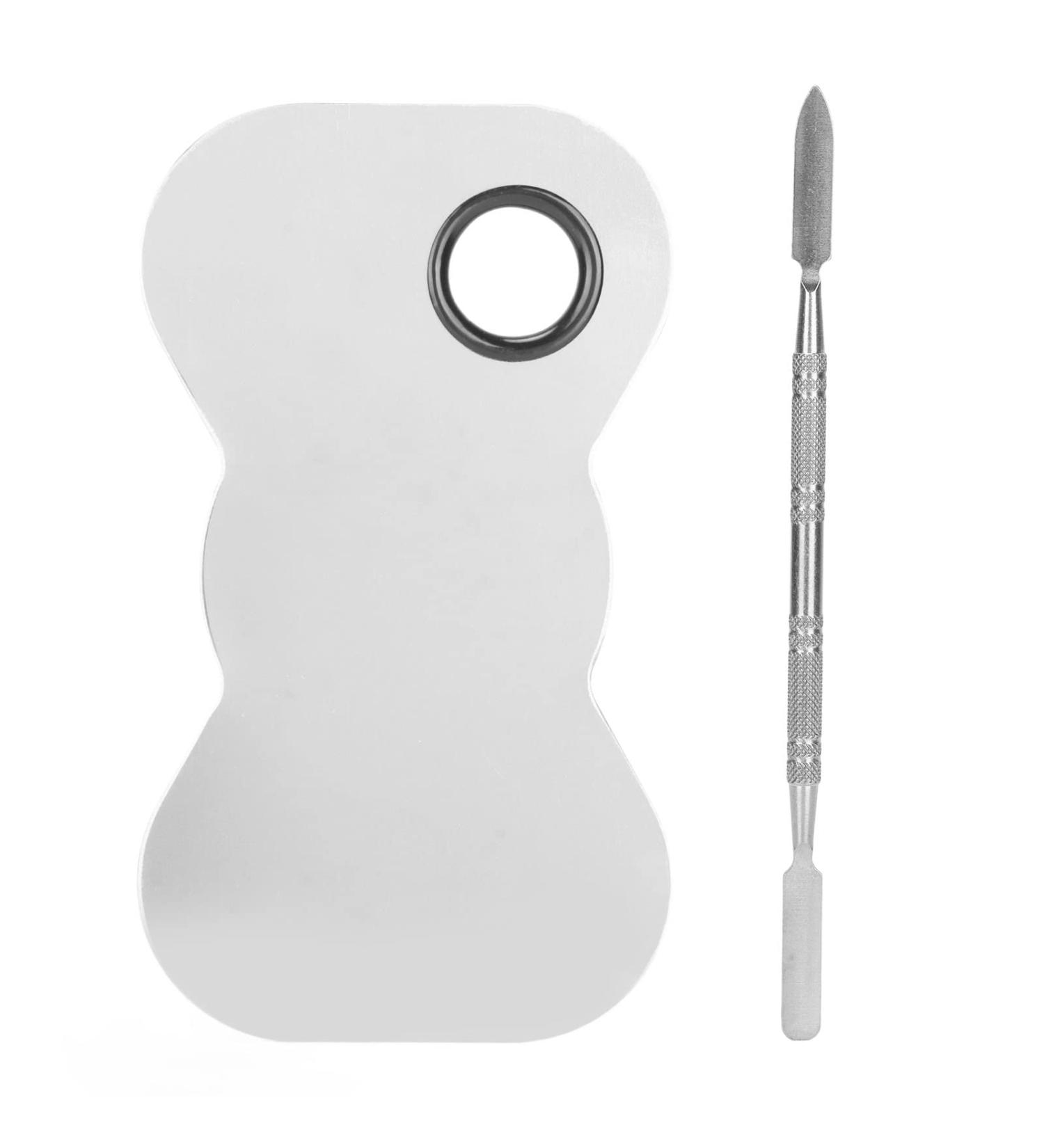 Shop Premium Cosmetic Makeup Palette Set | Stainless Steel Mixing Tray & Spatula for Flawless Foundation & Nail Art - International Shipping Available - Buy Online on GoSupps.com