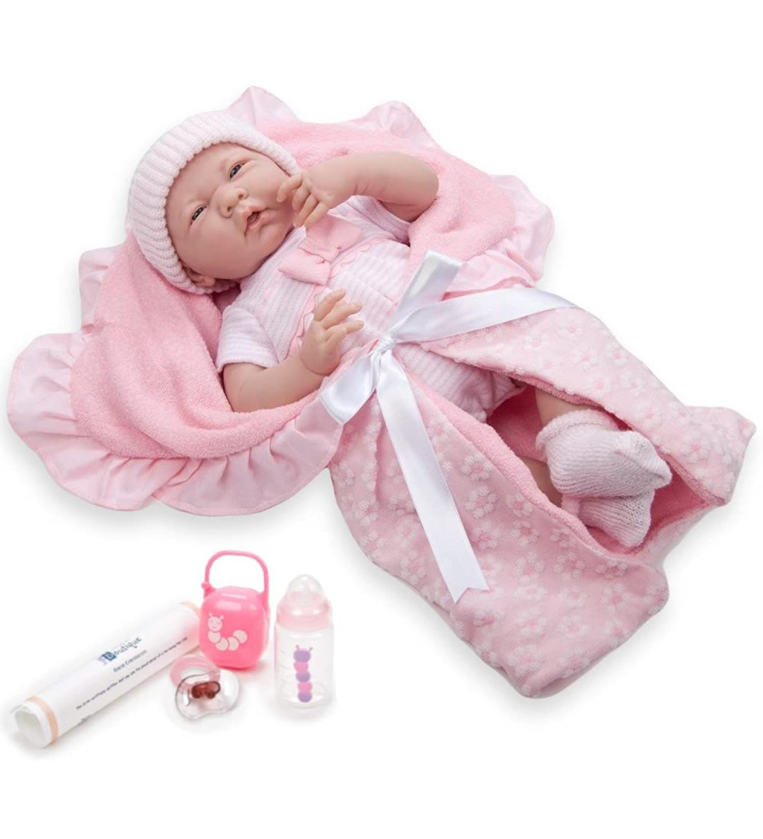 JC Toys 18780 La Newborn Baby Doll Pink 15.5 - Realistic Design for Lifelike Play - Buy Online on GoSupps.com