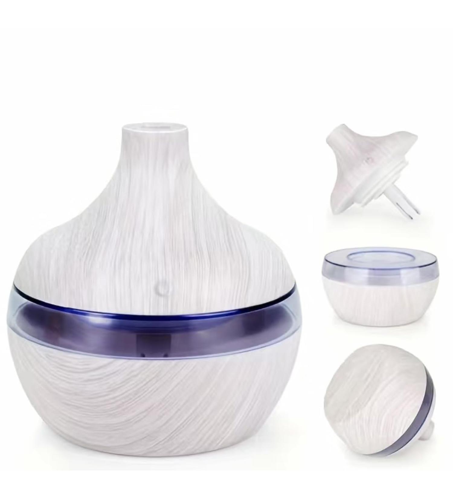 Mini USB Air Humidifier | Portable LED Light 130ml Mist Spray | Wood Grain Aroma Diffuser | Small Appliance for Bedroom Accessories - Buy Online on GoSupps.com