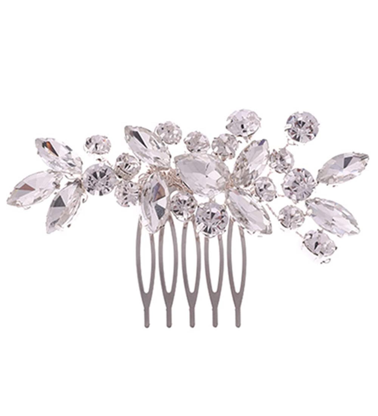 Nesloonp Silver Bride Wedding Hair Combs | Crystal Bridal Hair Crest & Pearl Headdresses | Rhinestone Hair Accessories for Women & Girls - Buy Online on GoSupps.com