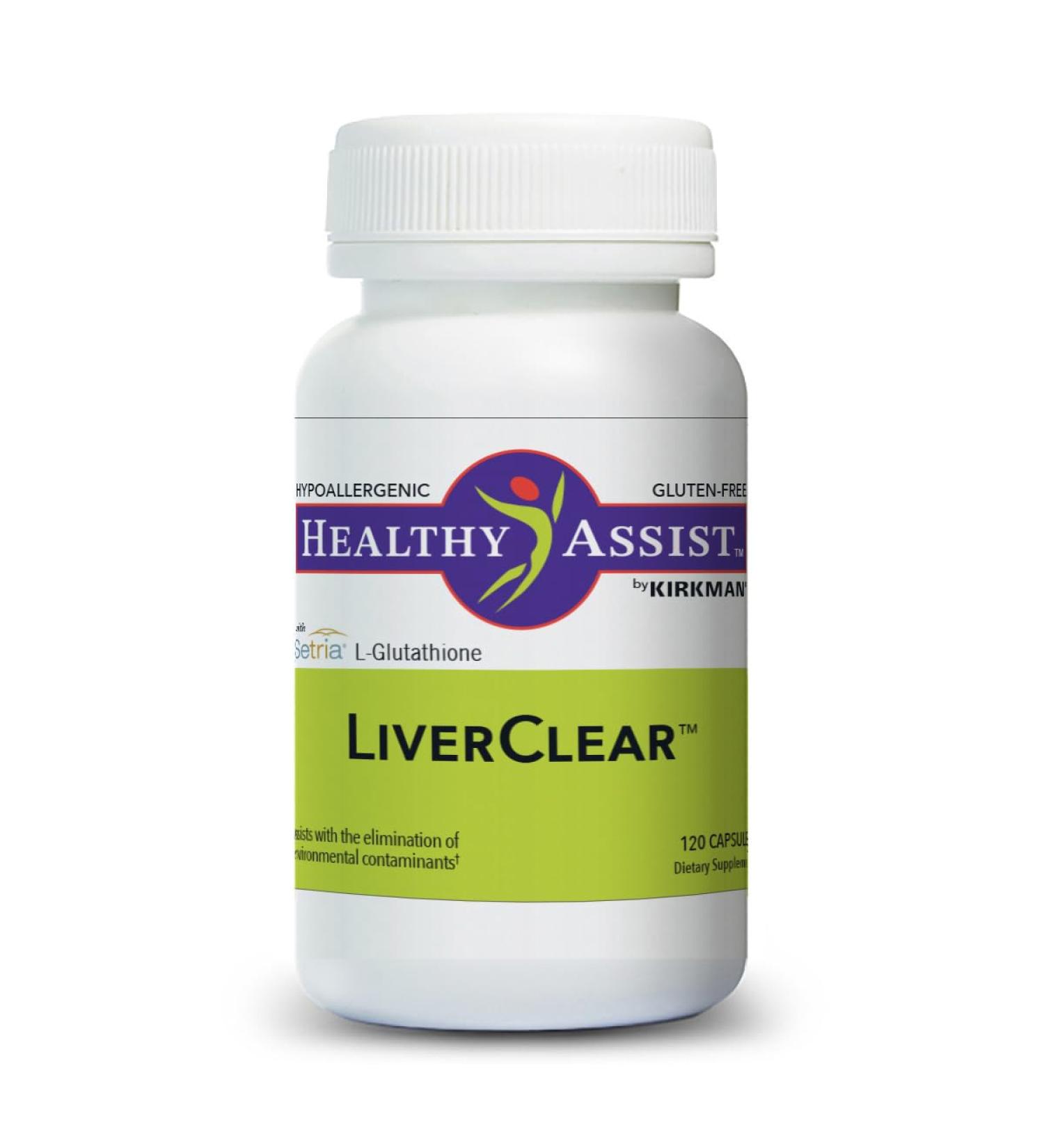 Kirkman LiverClear Supplement 120 Capsules Body Cleanse with Vitamin C E Selenium Taurine Curcumin Milk Thistle Glutathione NAC & Calcium to Support The Body s Natural Cleansing Pathways - Buy Online on GoSupps.com