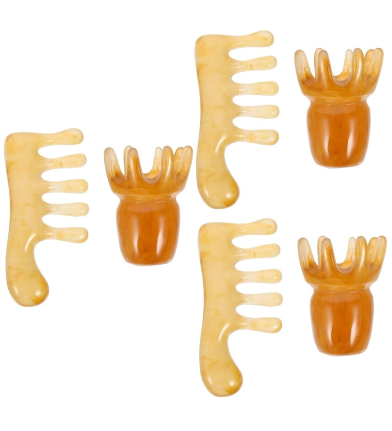 Magiclulu 6 STK Resin Massage Combs - Scalp & Head Massage Tools | Gua Sha Facial Scratching Tool for Relaxation - Buy Online on GoSupps.com