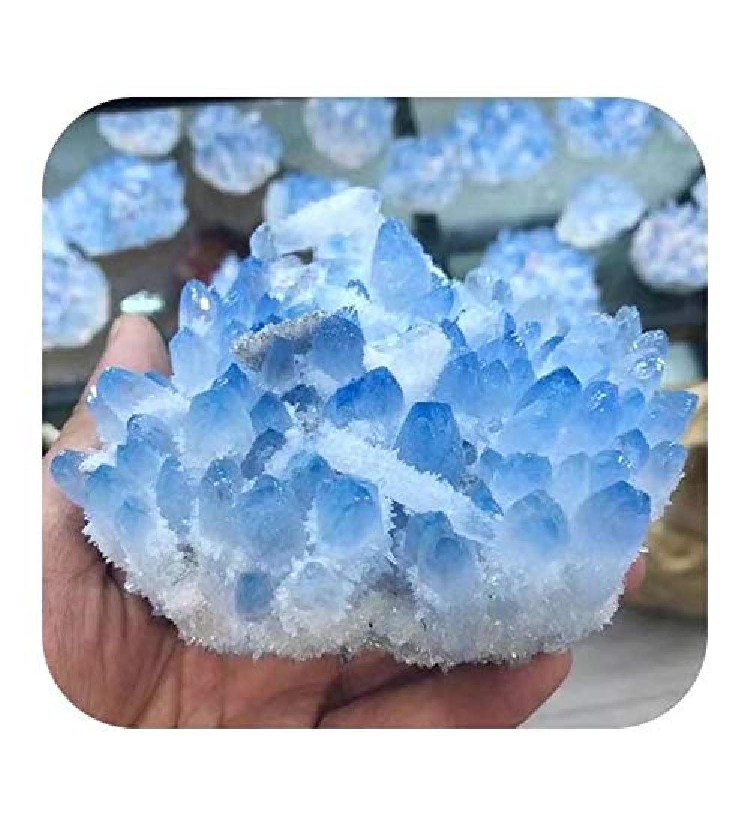 Natural Crystal Rough 350g-500g Blue White Crystal Cluster Natural Quartz Cluster Samples Crystal Stone for collecction 1pc - Buy Online on GoSupps.com