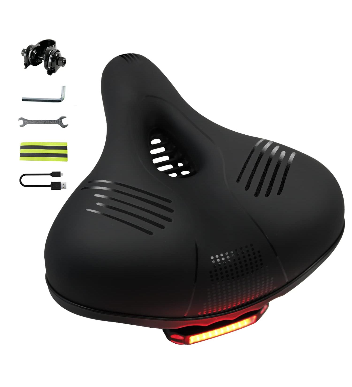 Luchen Memory Foam Bike Seat for Men and Women - Shock Absorbing Saddle Replacement for Exercise, Mountain, Road, BMX Bikes - Black - Buy Online on GoSupps.com