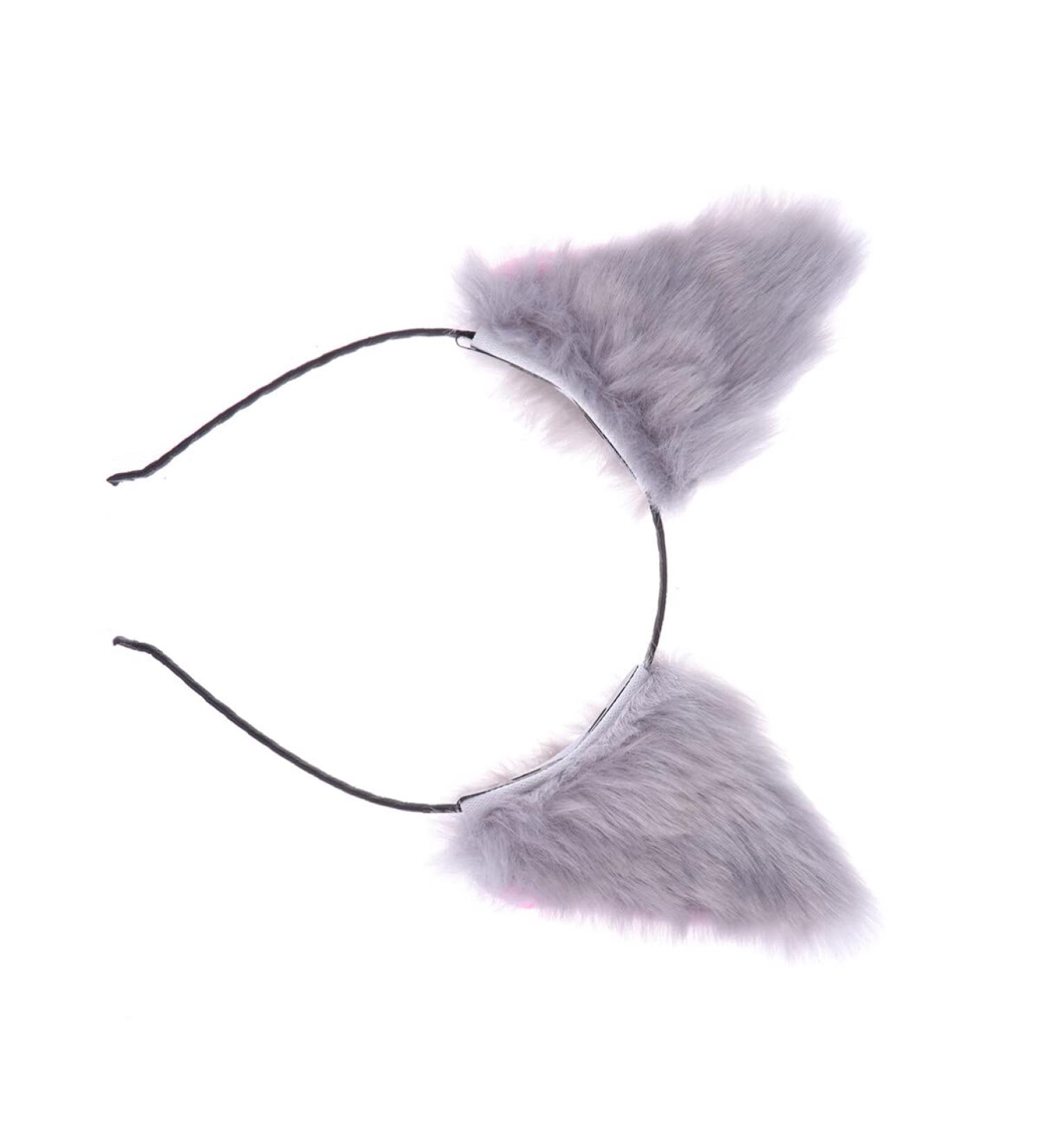 Healeved Plush Ear Hair Cartoon Stuffed Headband Headdress Hair Accessory for Women Girls Party Grey - Buy Online on GoSupps.com