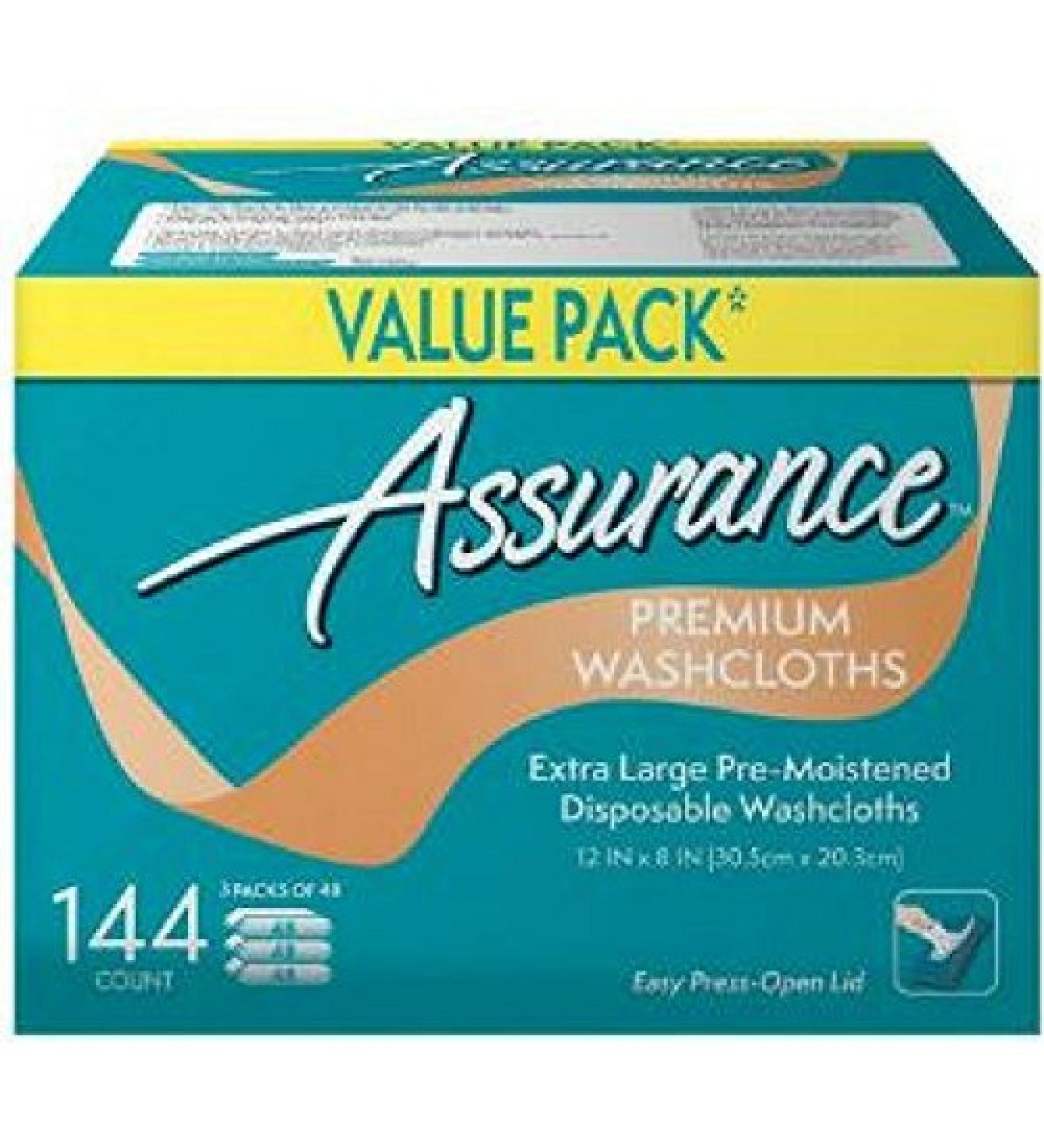 Assurance Premium Washcloths (144 ct, Pack of 1)