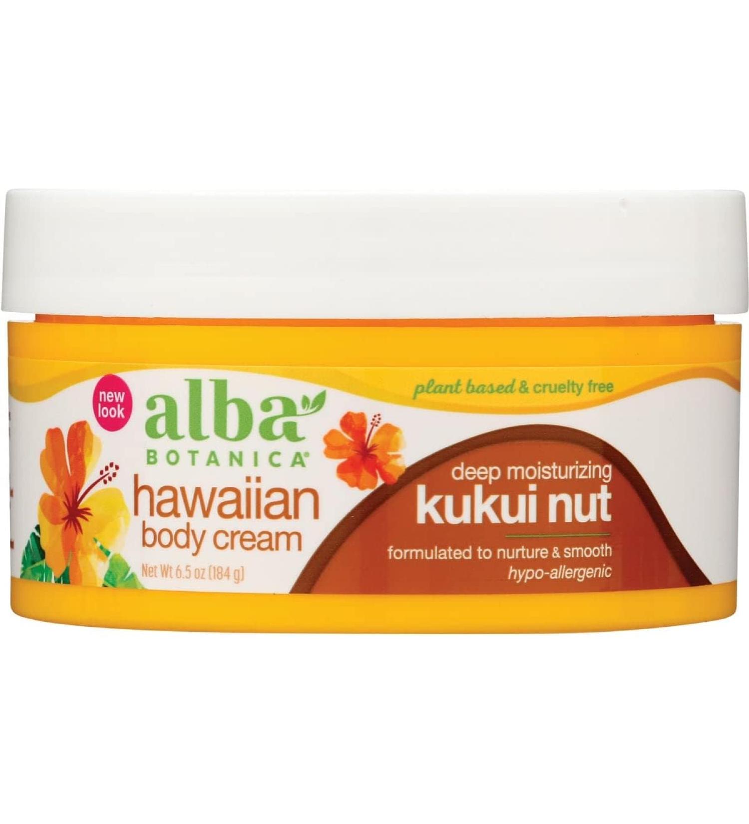 Alba Botanica Kukui Nut Body Cream 6.5 oz - Hydrating Natural Moisturizer for All Skin Types - International Shipping Available - Buy Online on GoSupps.com
