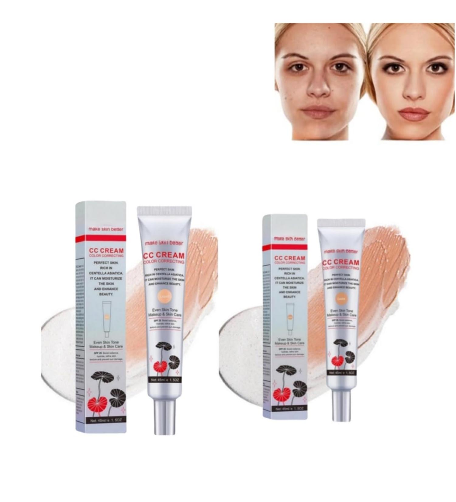 Color Correcting CC Cream Invisible Pore Foundation Cream and Invisible Pore Concealer Full Coverage CC Cream Foundation Cream Moisturizing Primer Matte CC Cream Dark Color + Light Color - Buy Online on GoSupps.com