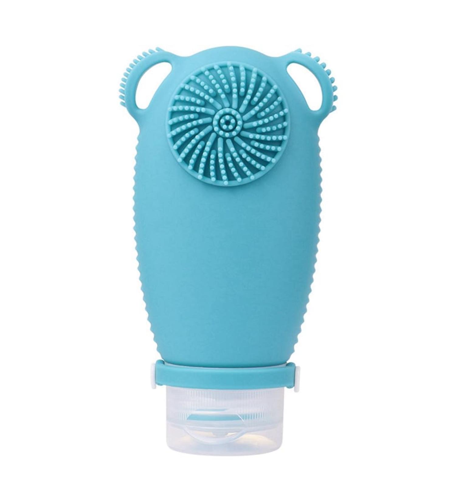 Sweetness Portable Silicone Travel Shampoo Lotion Bottle with Facial Cleansing Brush B - Buy Online on GoSupps.com