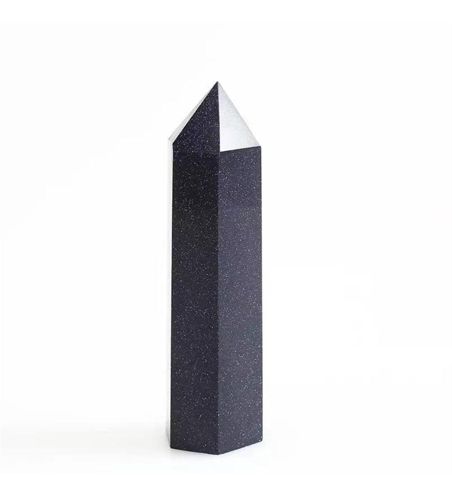 70mm-80mm Natural Crystal Blue Gold Sand Stone Tower Quartz Point for Feng Shui 1pc Suitable for Home Crystals Raw Stones and Minerals Stone Mineral Specimen - Buy Online on GoSupps.com