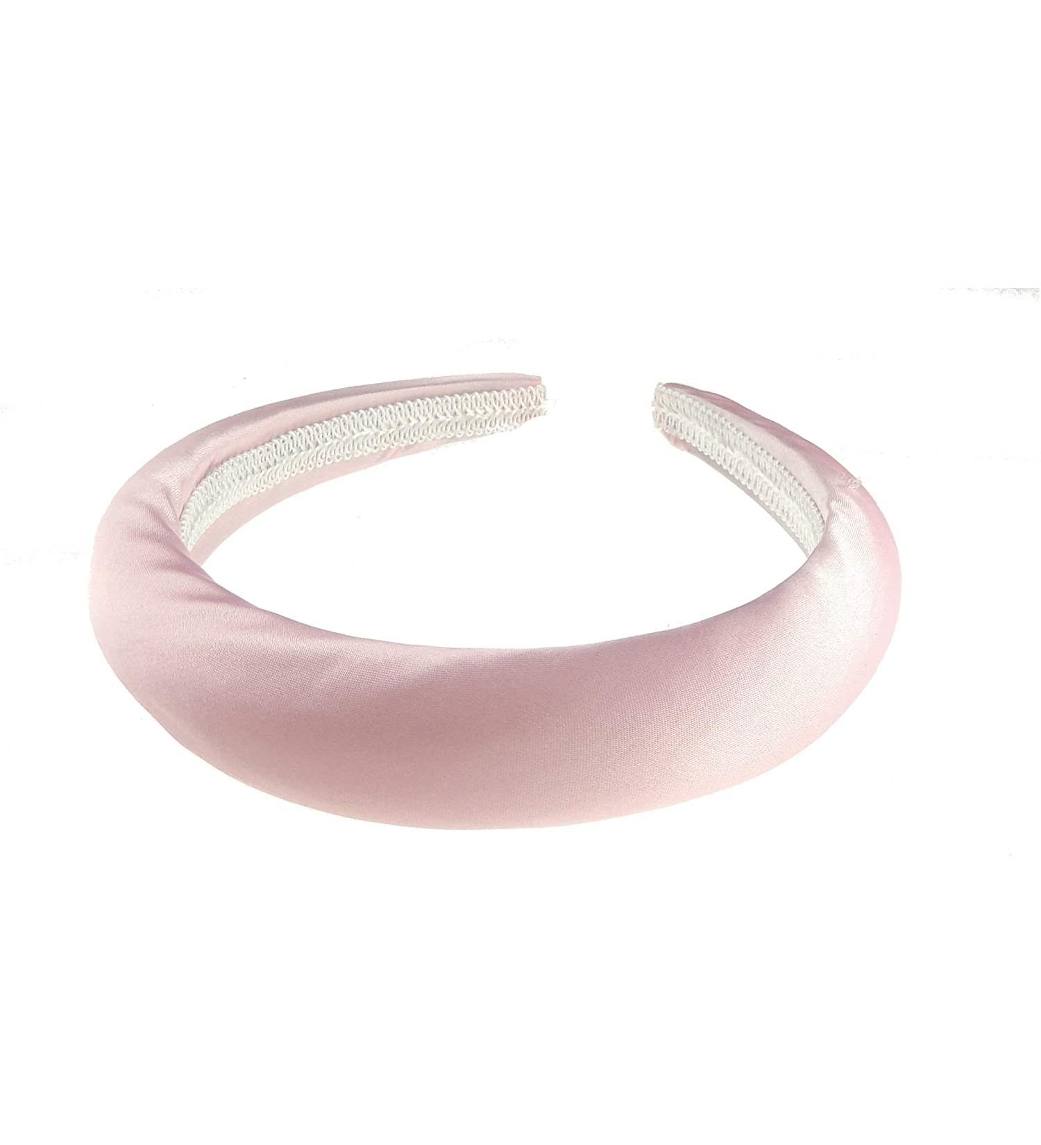 Ladies Girls Padded Slightly Padded 2.5cm Formal Satin Fabric Boho Vintage Headband Alice Band Hair Accessory Hairband Christmas Birthday Wedding Bridal Guest Prom Dance Formal Occasion (Candy Pink)