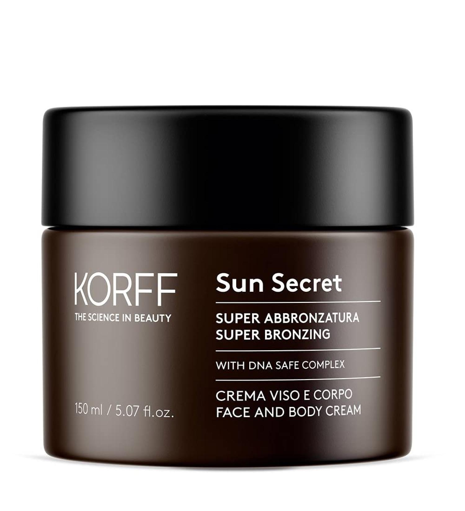 Korff Sun Secret Super Browning Mitt - Sunscreen & Tanning Cream for Face & Body | DNA Formula Safe Complex Soft Texture | 150ml - 220g - Buy Online on GoSupps.com