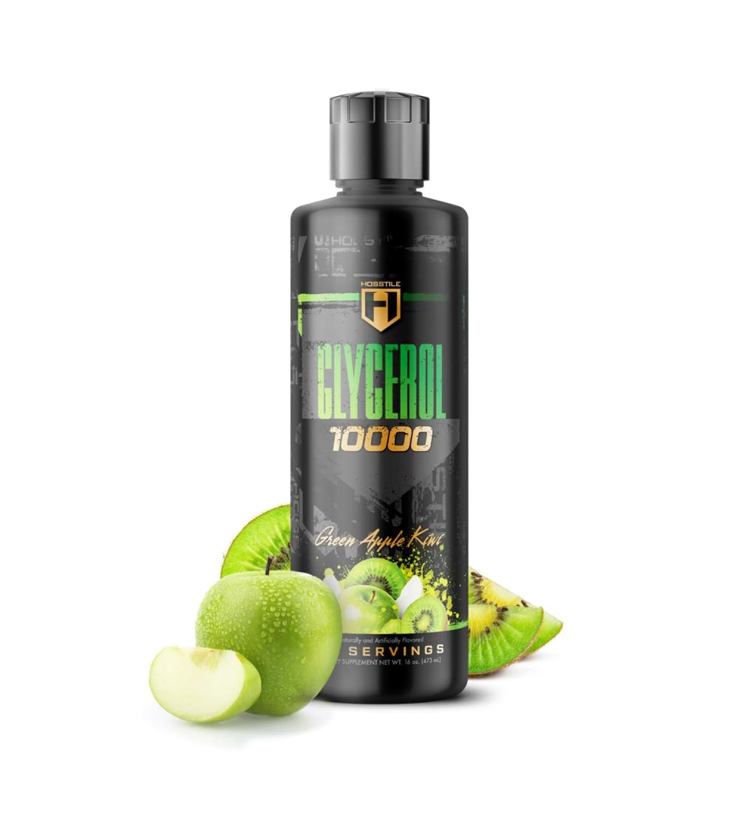 HOSSTILE Liquid Glycerol Pump Supplement 10 000 mg Glycerol for Hydration Endurance & Muscle Fullness | Pre-Workout Pump Booster Green Apple Kiwi 31 Servings (16 fl. Oz.) - Buy Online on GoSupps.com