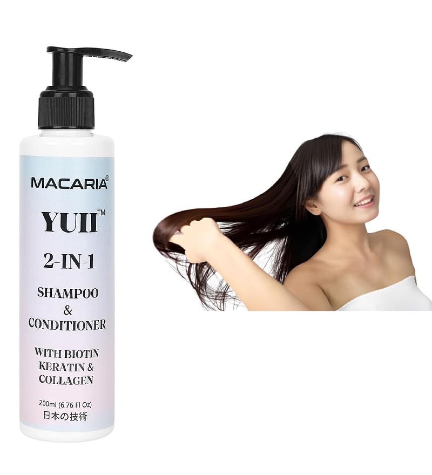 Macaria Herabl Pvt Ltd Yuii Biotin keratin & Collagen Shampoo With Conditioner for black hair growth women - Buy Online on GoSupps.com
