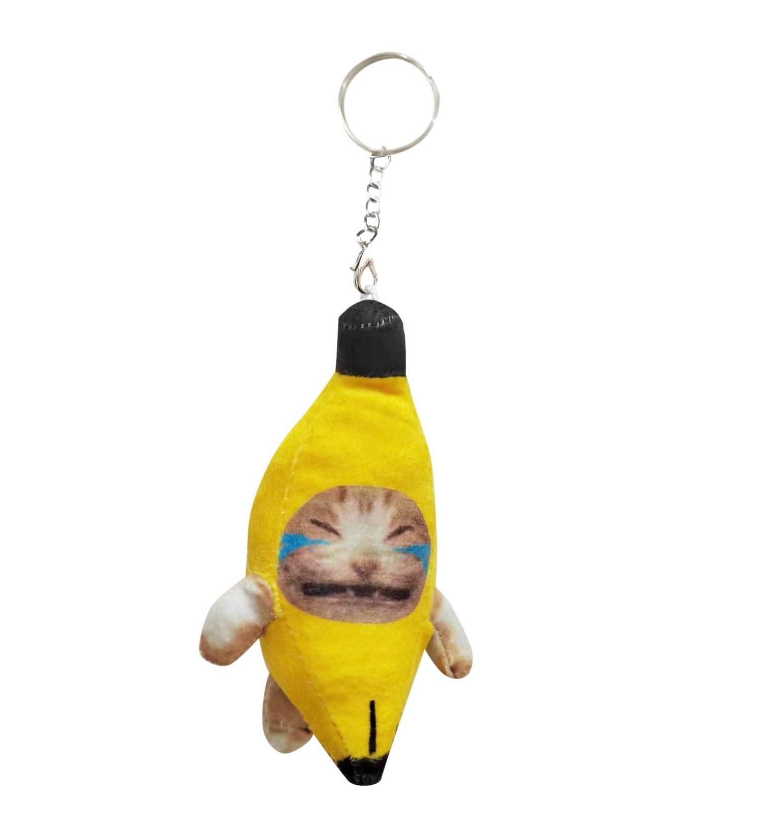 Buy Adorable Crying Banana Cat Key Ring | Plush Trailer Doll | Cute Sounded Banana-Meow Cat | International Shipping Available - Buy Online on GoSupps.com
