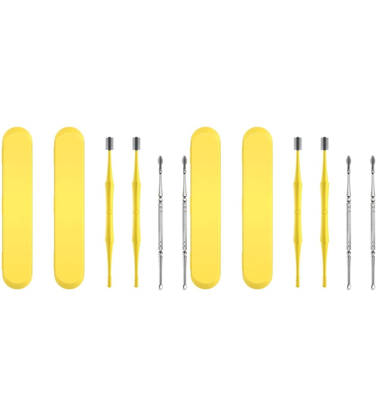 Stainless Steel Double-Sided Earwax Removal Kit - 8pcs Assorted Care Curettes for Men and Women - Buy Online on GoSupps.com