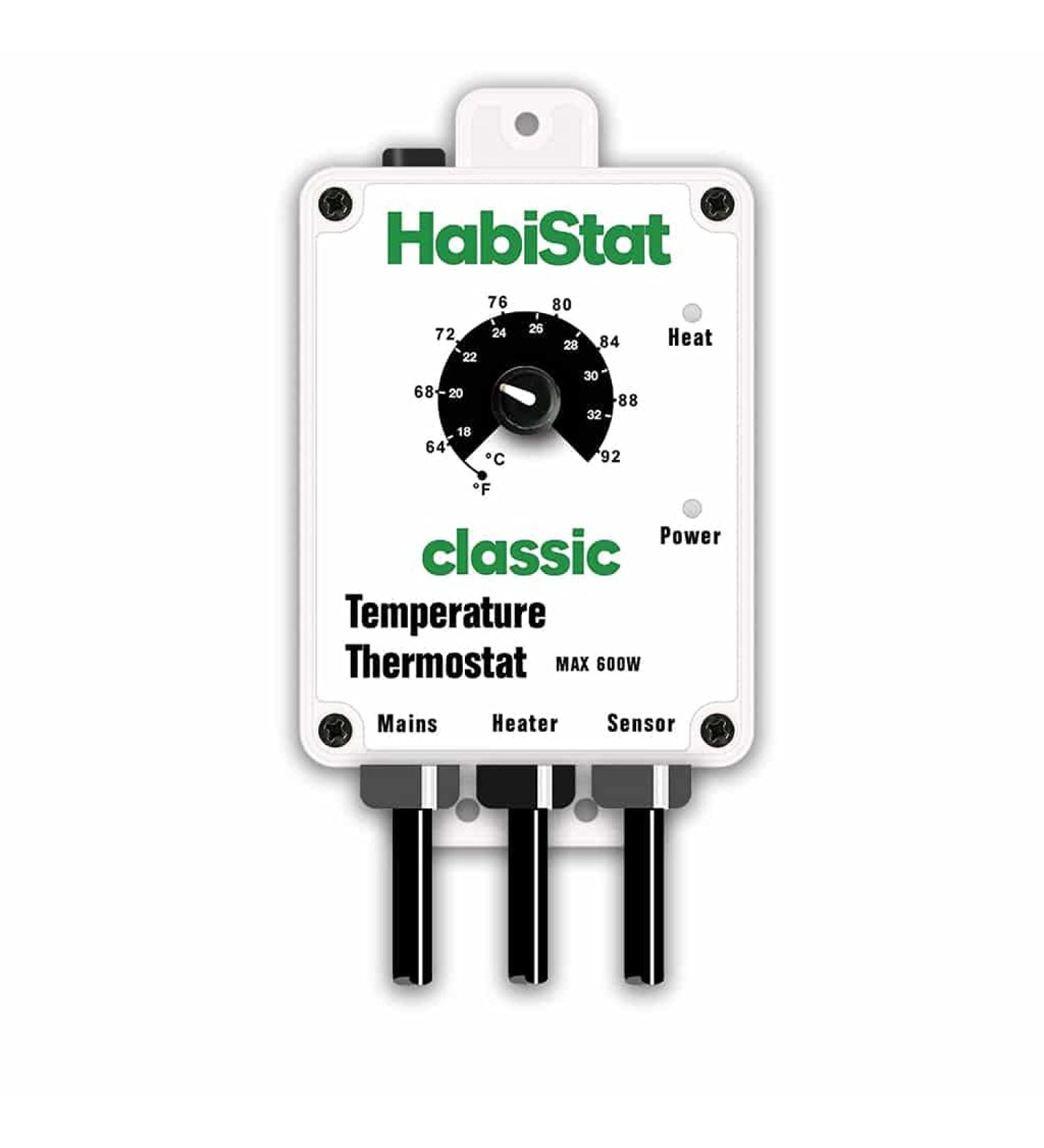 Habistat - Classic On/Off Temperature Thermostat - White - 600w - Accurate Dial - Easy To Use - Ideal For Controlling Heat Mats - Buy Online on GoSupps.com
