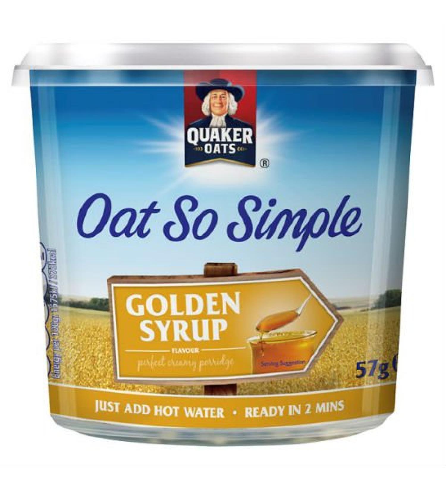 Quaker Oats So Simple Golden Syrup 57g Jar PMP Pack of 8