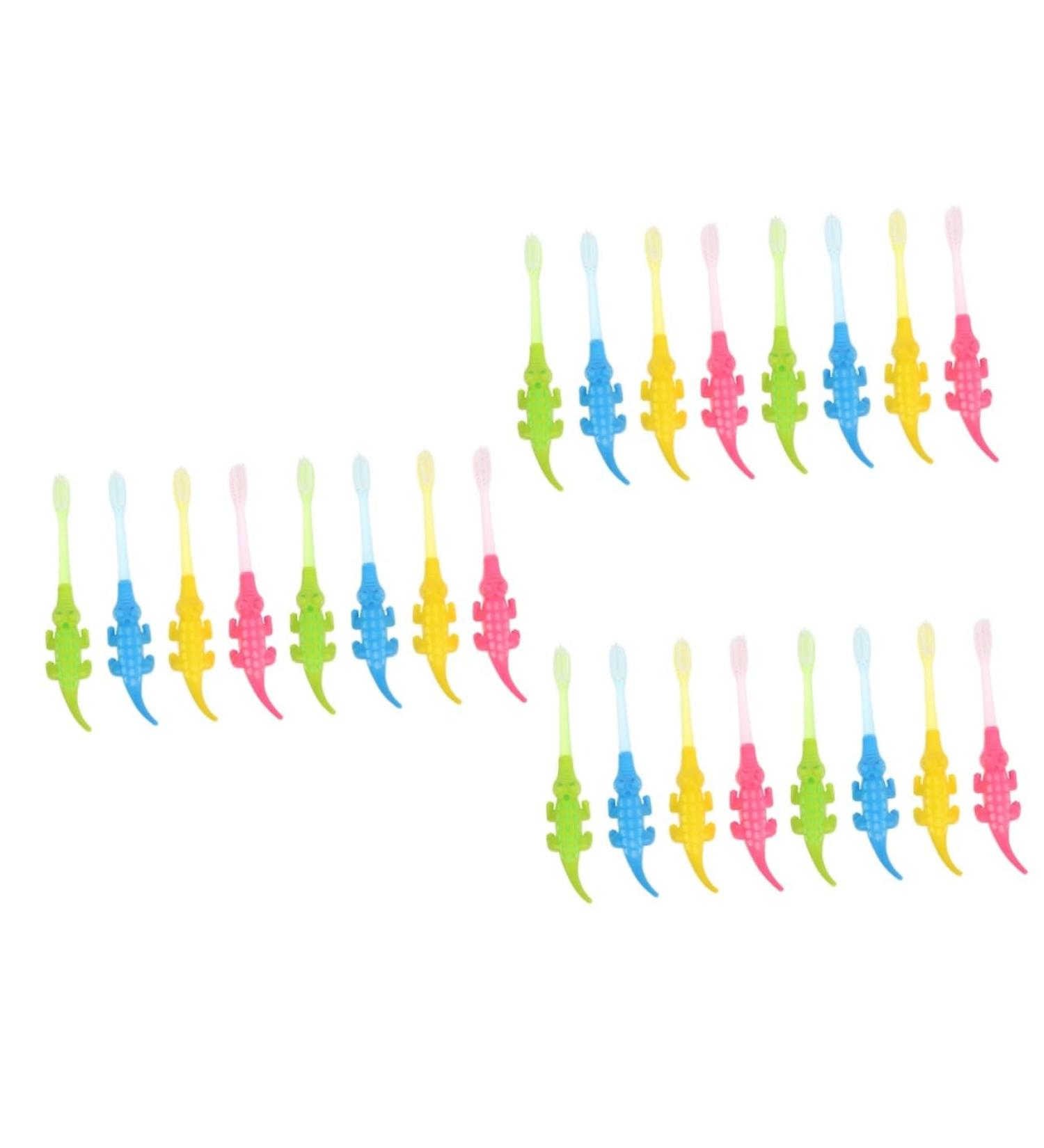 Healeeved 24-Piece Small Crocodile Toothbrush Set | Decorative Oral Care Accessories for Kids | Baby Teeth Cleaning Tools - Buy Online on GoSupps.com