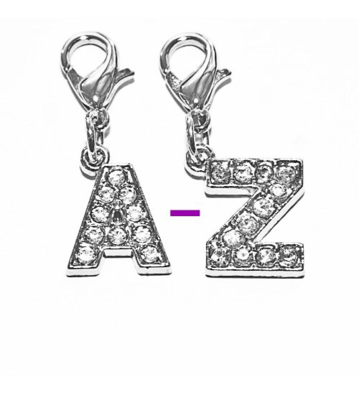 SKS Diamante Bling Clip On Alphabet Letter Charm (R)