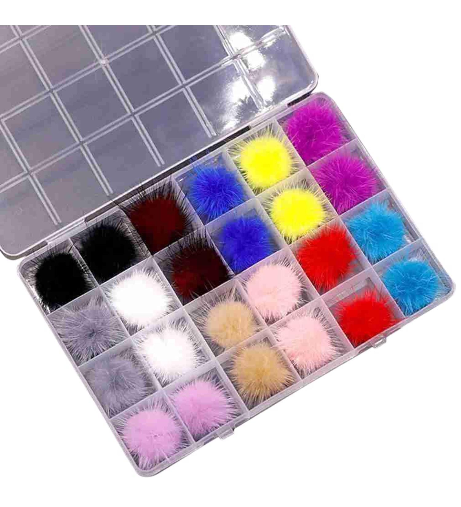 24pcs Nail Art Poms 3D Nail Plush Fur Balls Detachable Fluffy Plush Balls Manicure Accessories for DIY Nails Charms Style 1